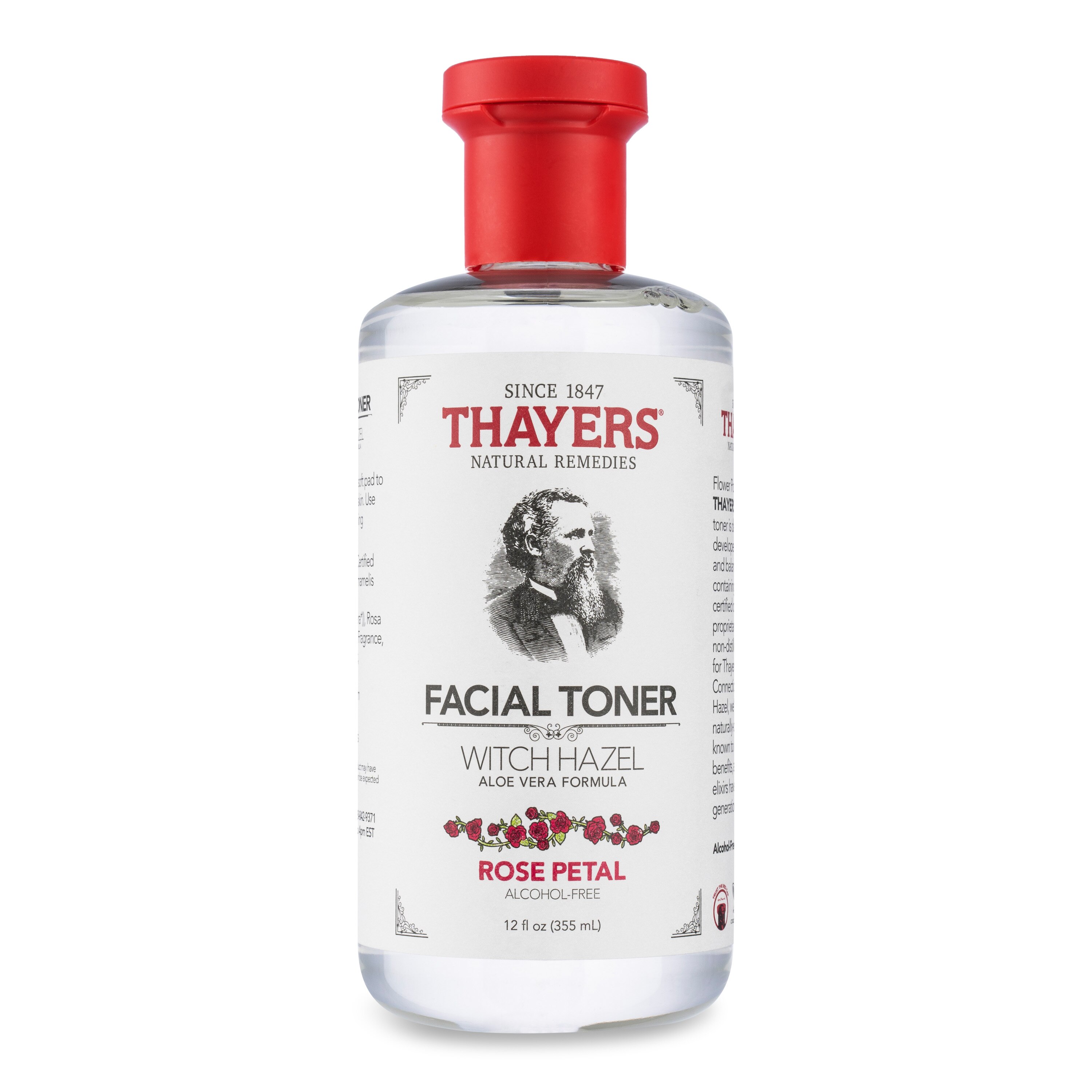 Thayers Alcohol-Free Rose Petal Witch Hazel Toner with Aloe Vera, 12 OZ