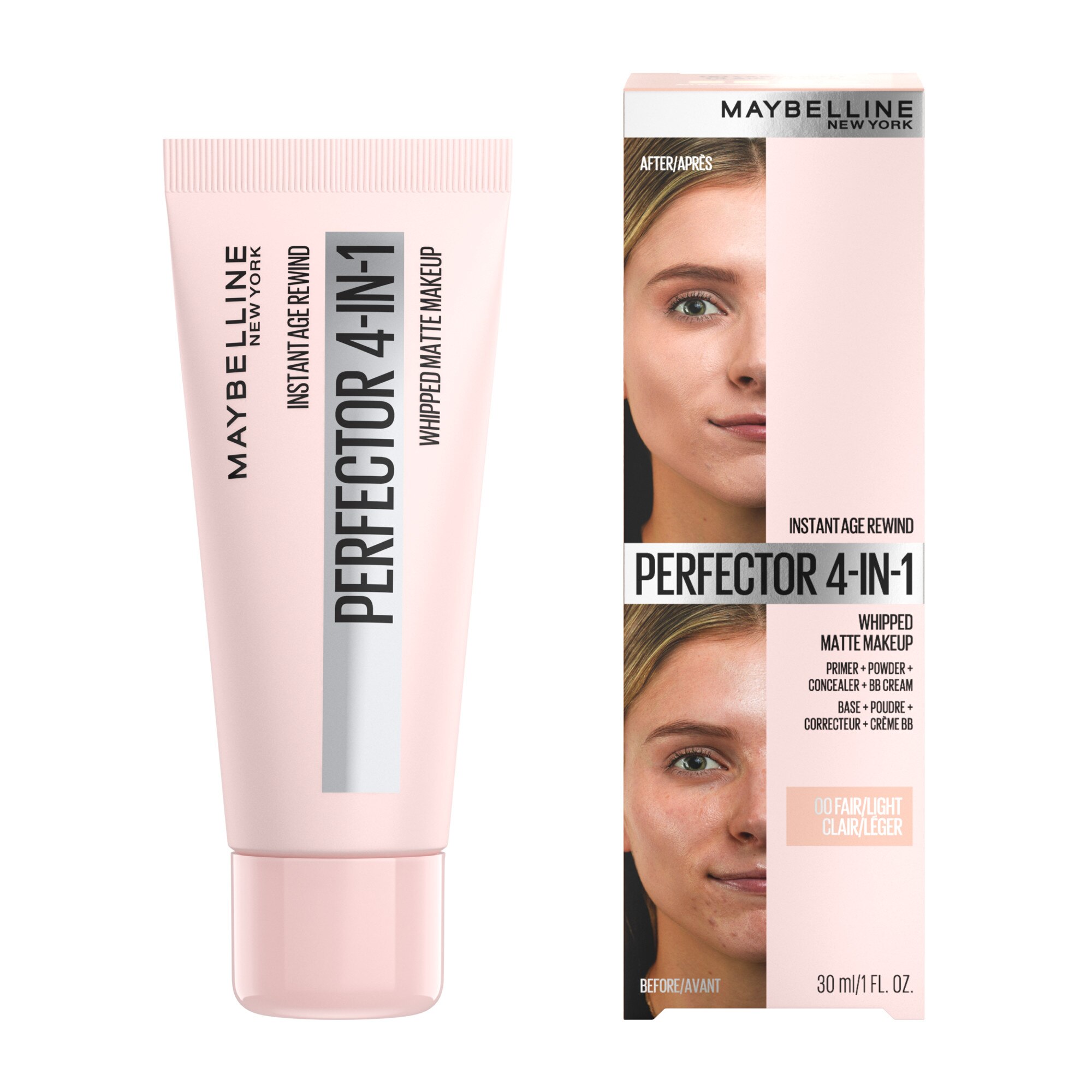 Maybelline Instant Age Rewind Instant Perfector 4-In-1 Matte Makeup, Fair/Light, 1 fl OZ