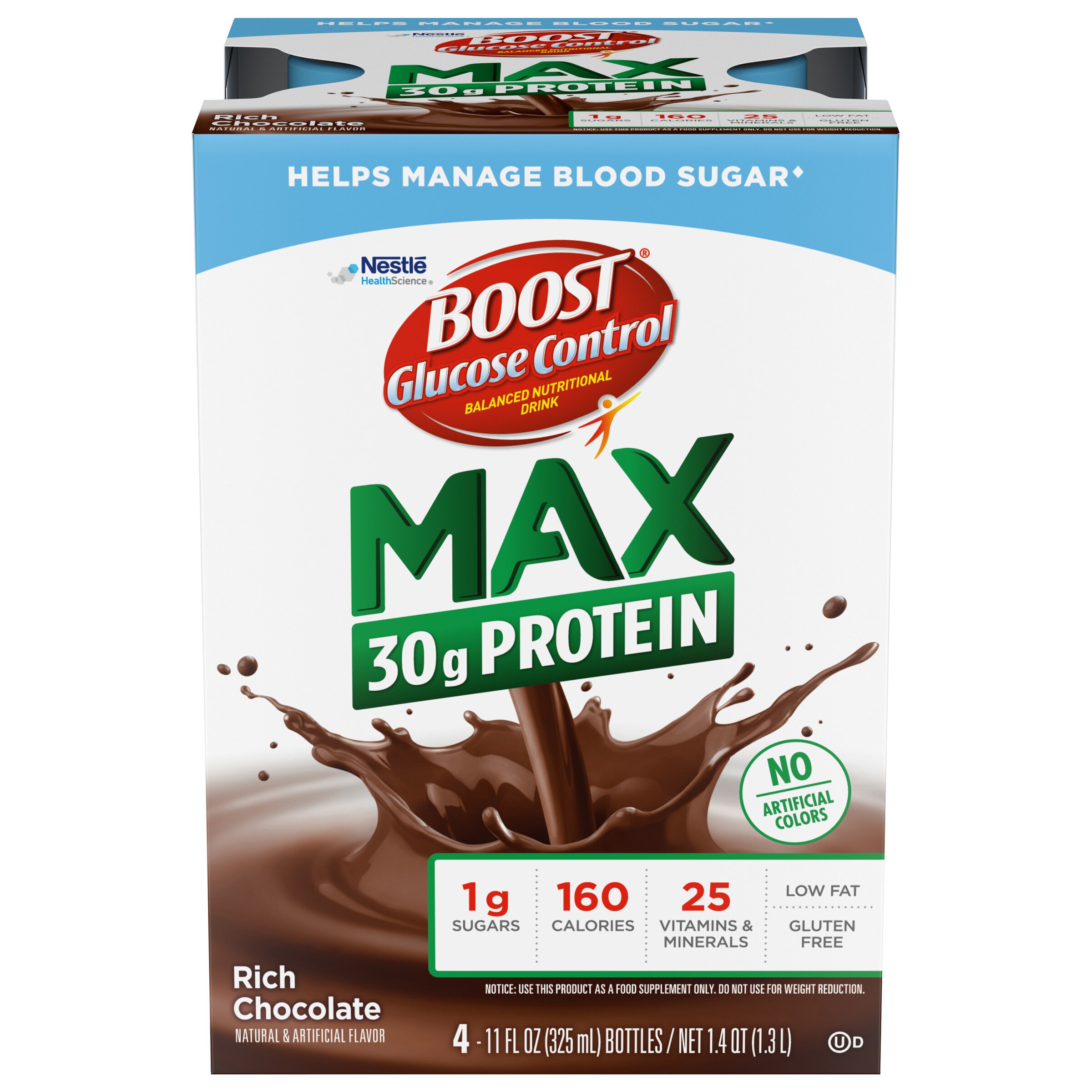 BOOST Glucose Control Max 30g Protein Ready to Drink Nutritional Drink, 4 - 11 FL OZ Bottles