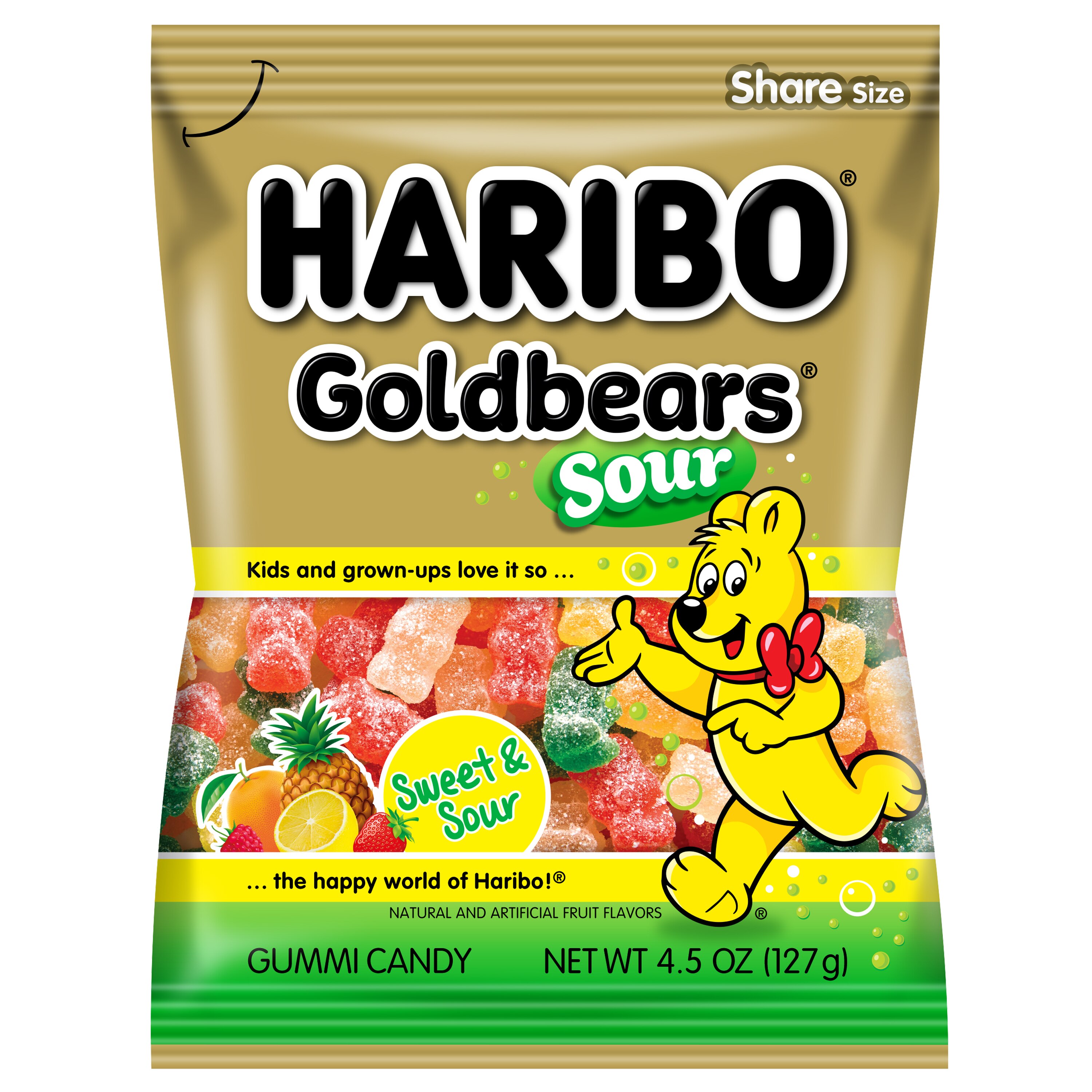 Haribo Sour Bears Gummy Candy, 4.5 oz