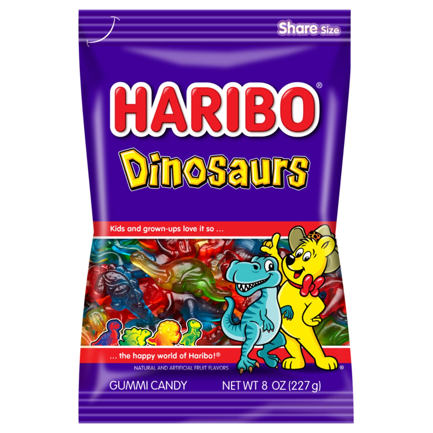 Haribo Dinosaurs Fruity Gummy Candy, 8 oz