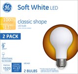 GE Classic Shape 13W Soft White LED Light Bulbs, A21, CT, thumbnail image 1 of 3