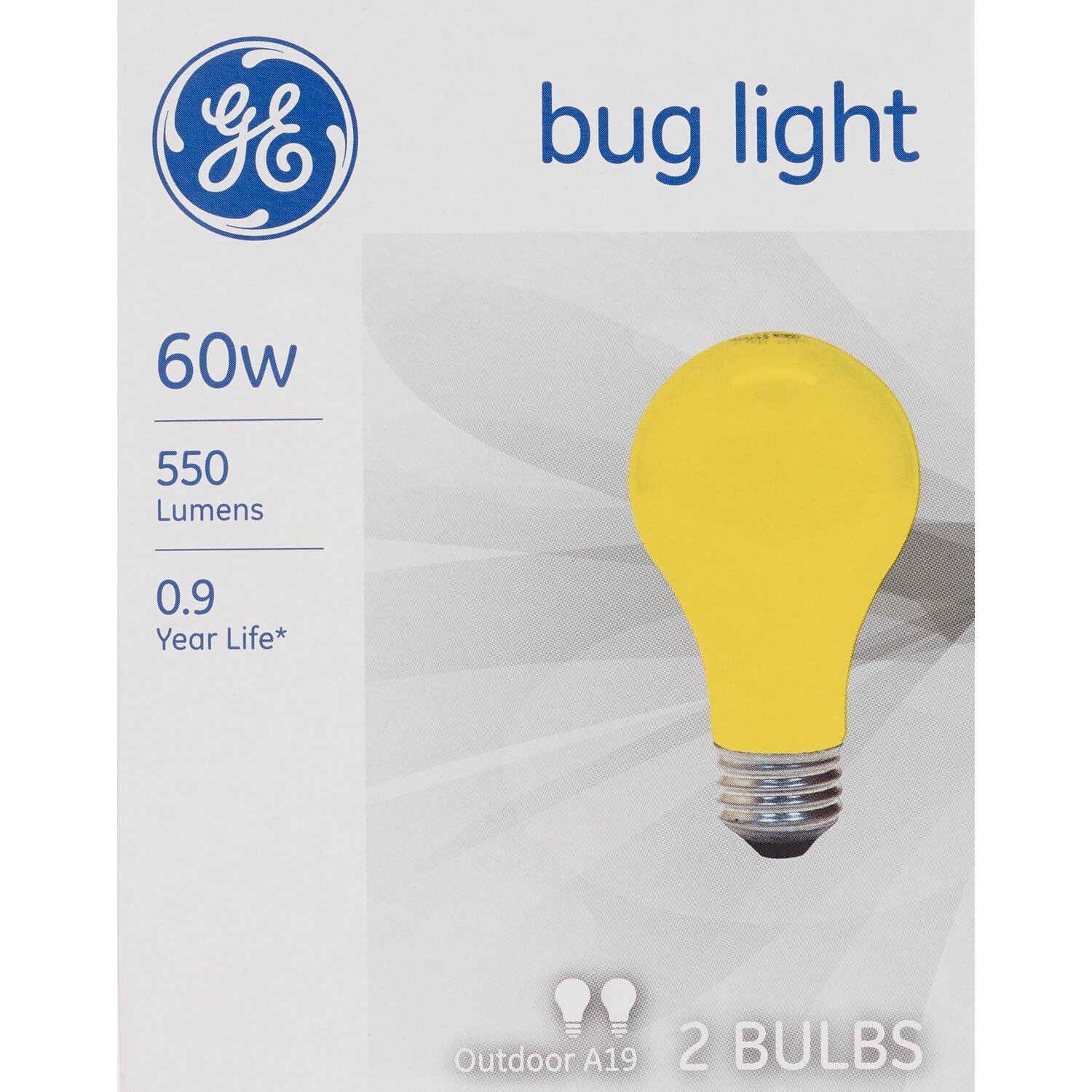 GE 60W Bug Light , 2 Outdoor Bulbs