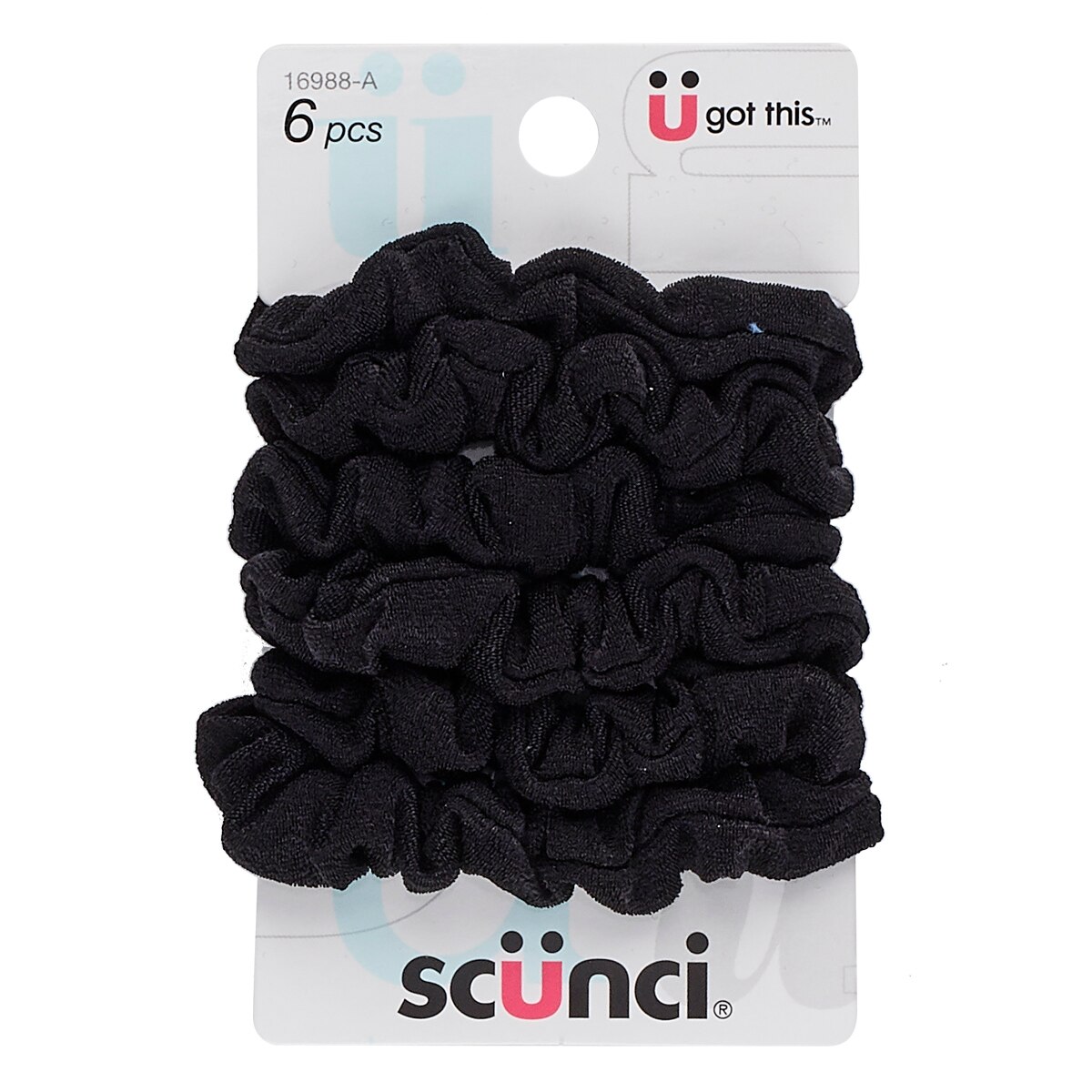 Scunci Soft Hold Mini Fabric Ponytailers, Black