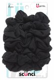 Scunci Fabric Scrunchies, Black, 8 CT, thumbnail image 1 of 1