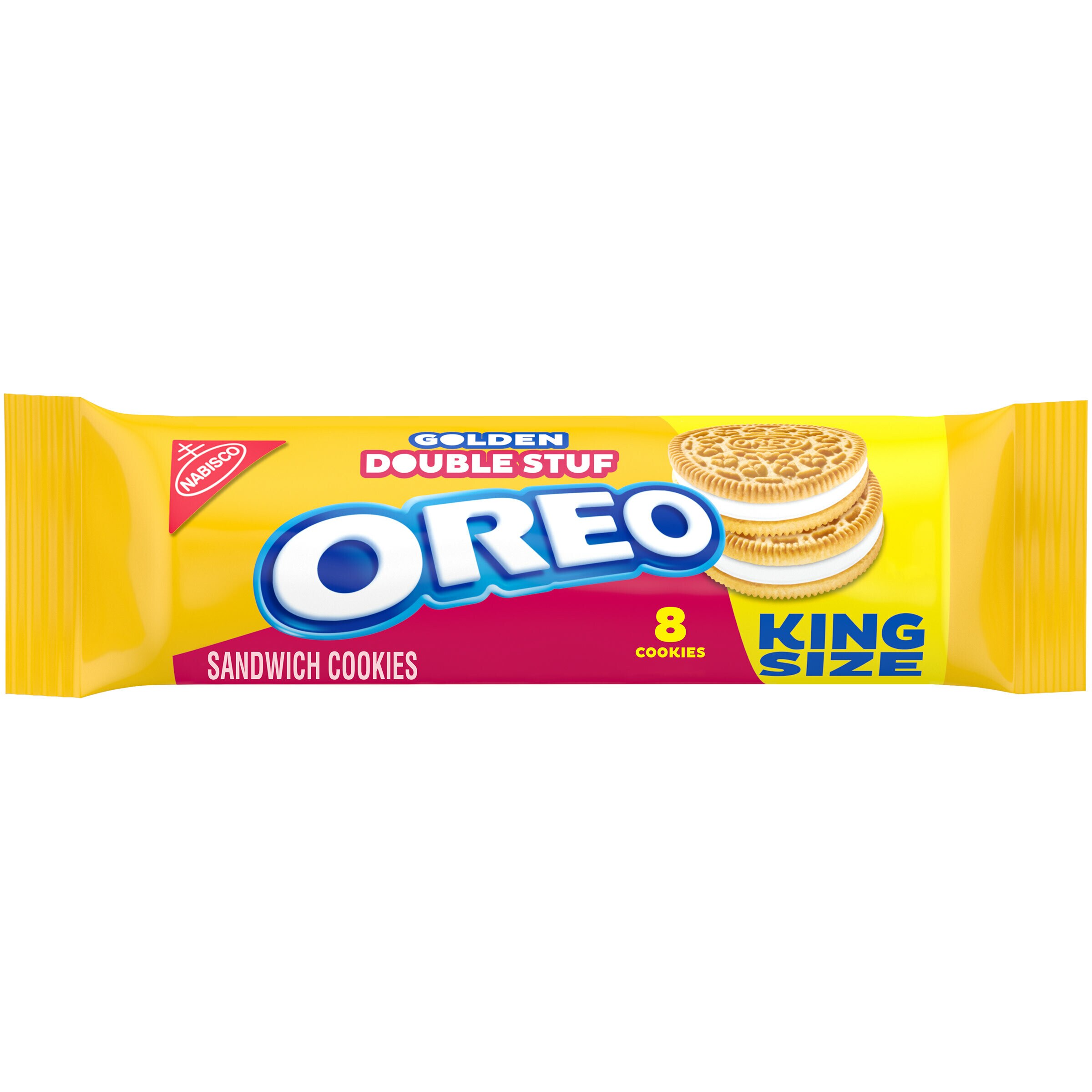 OREO Double Stuf Golden Sandwich Cookies, King Size, 4 oz (8 Cookies)