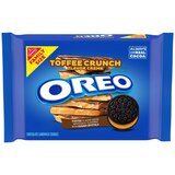 OREO, Toffee Crunch Creme with Sugar Crystals Chocolate Sandwich Cookies, Family Size, 17 oz, thumbnail image 1 of 11