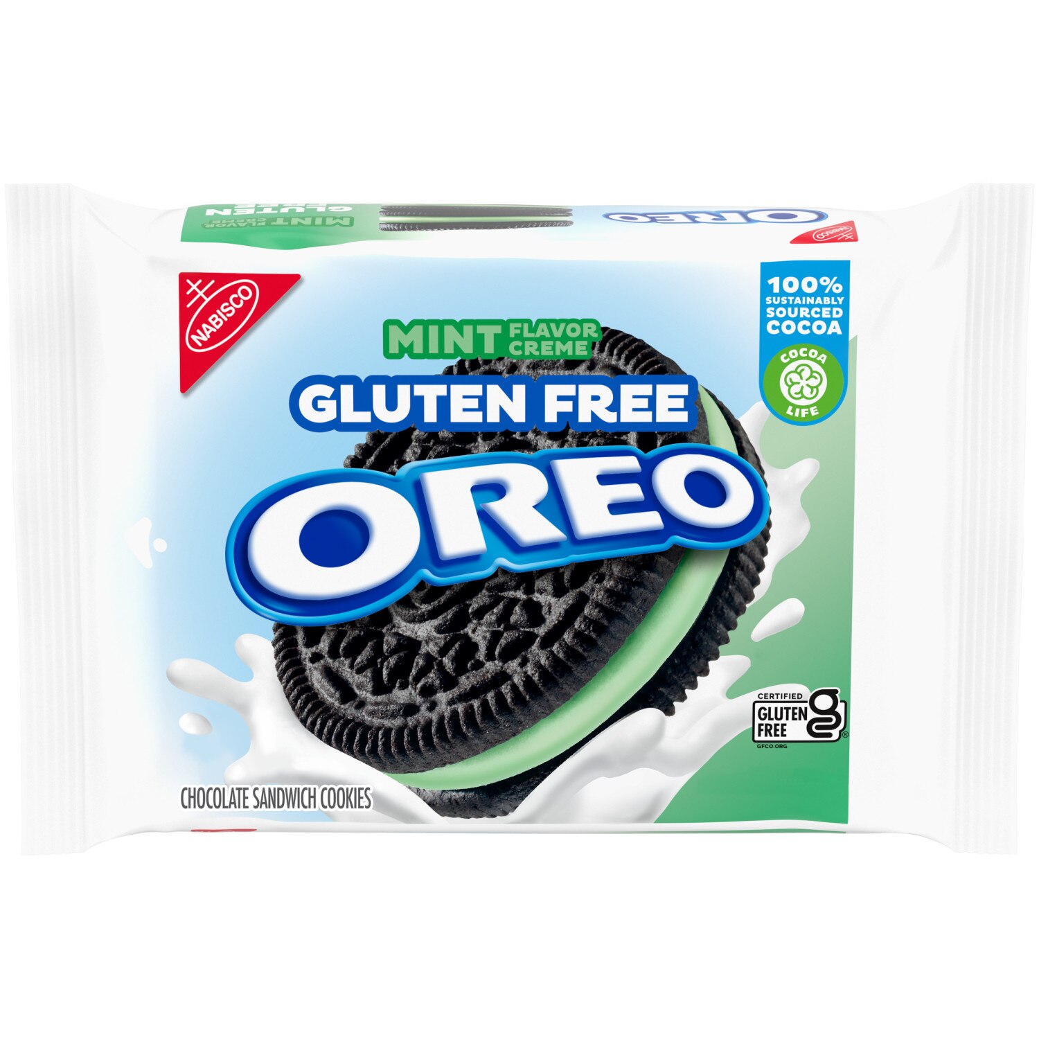 OREO, Gluten Free Mint Creme Chocolate Sandwich Cookies, Gluten Free Cookies, 12.47 oz