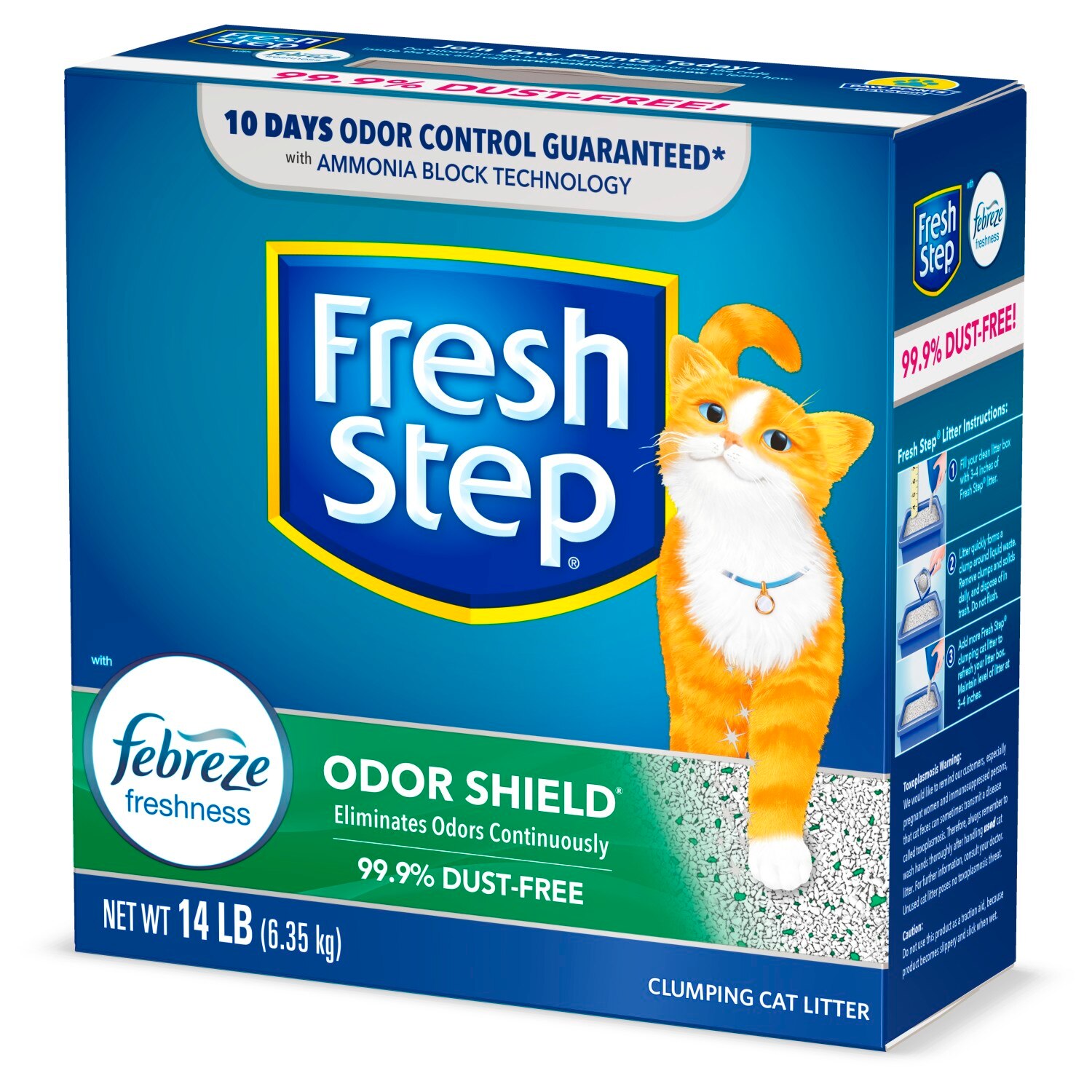 Fresh Step Odor Shield Clumping Cat Litter with Febreze Freshness, 14 lb