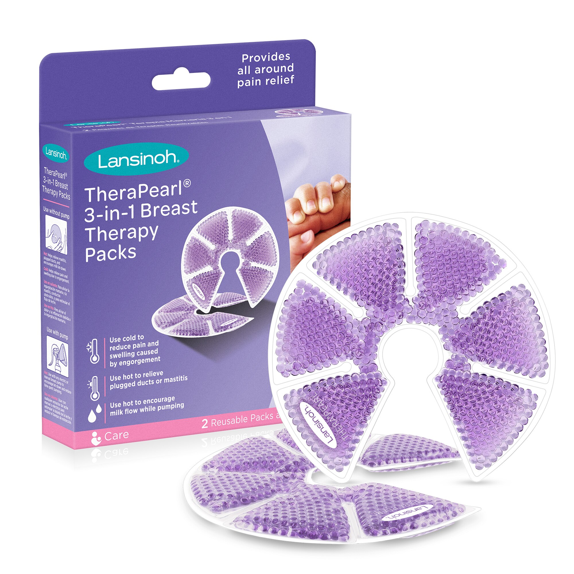 Lansinoh Breast Therapy Pack, Hot and Cold Breast Pads, 2 PK