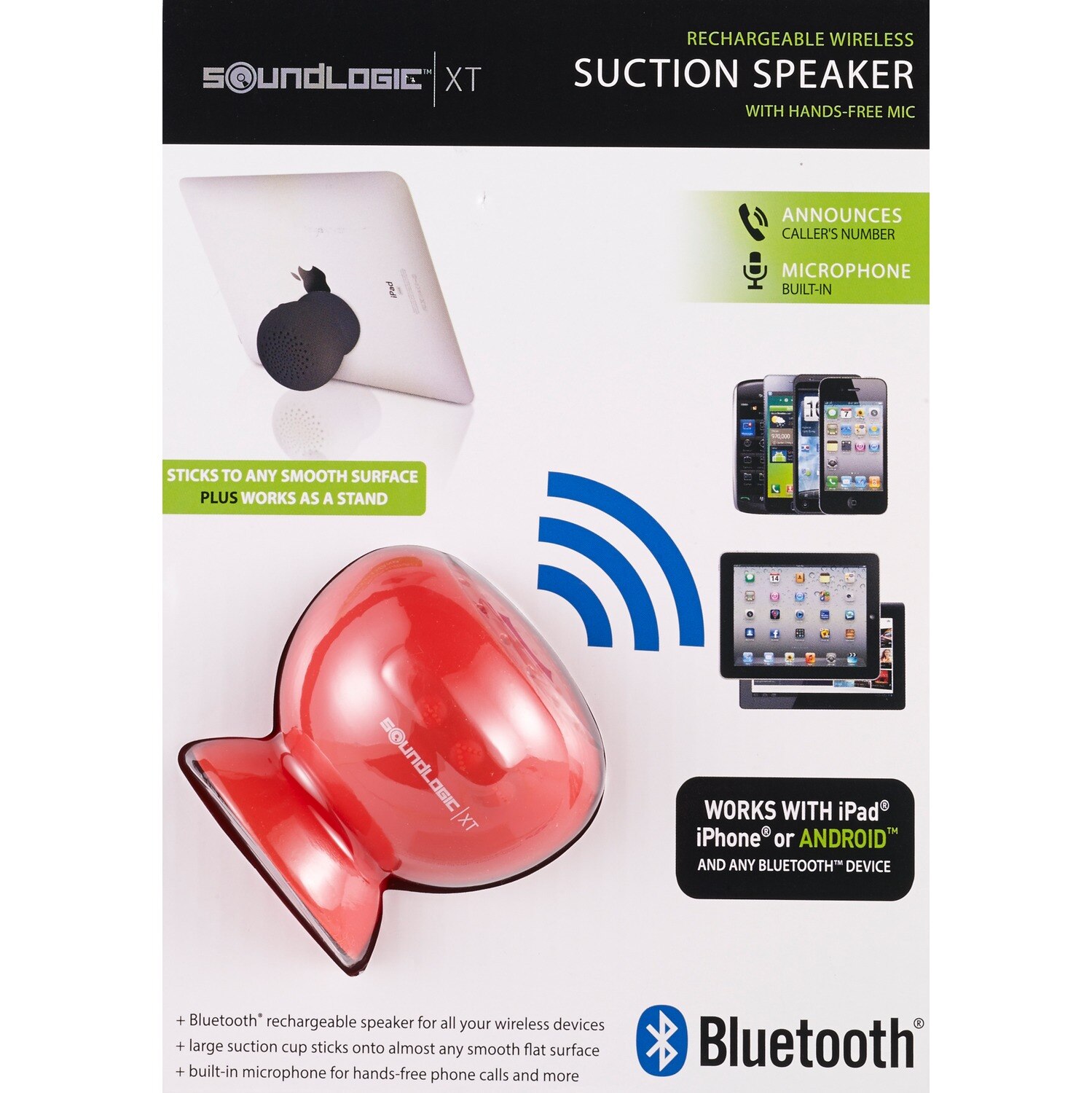 SoundLogic XT Rechargeable Wireless Suction Speaker