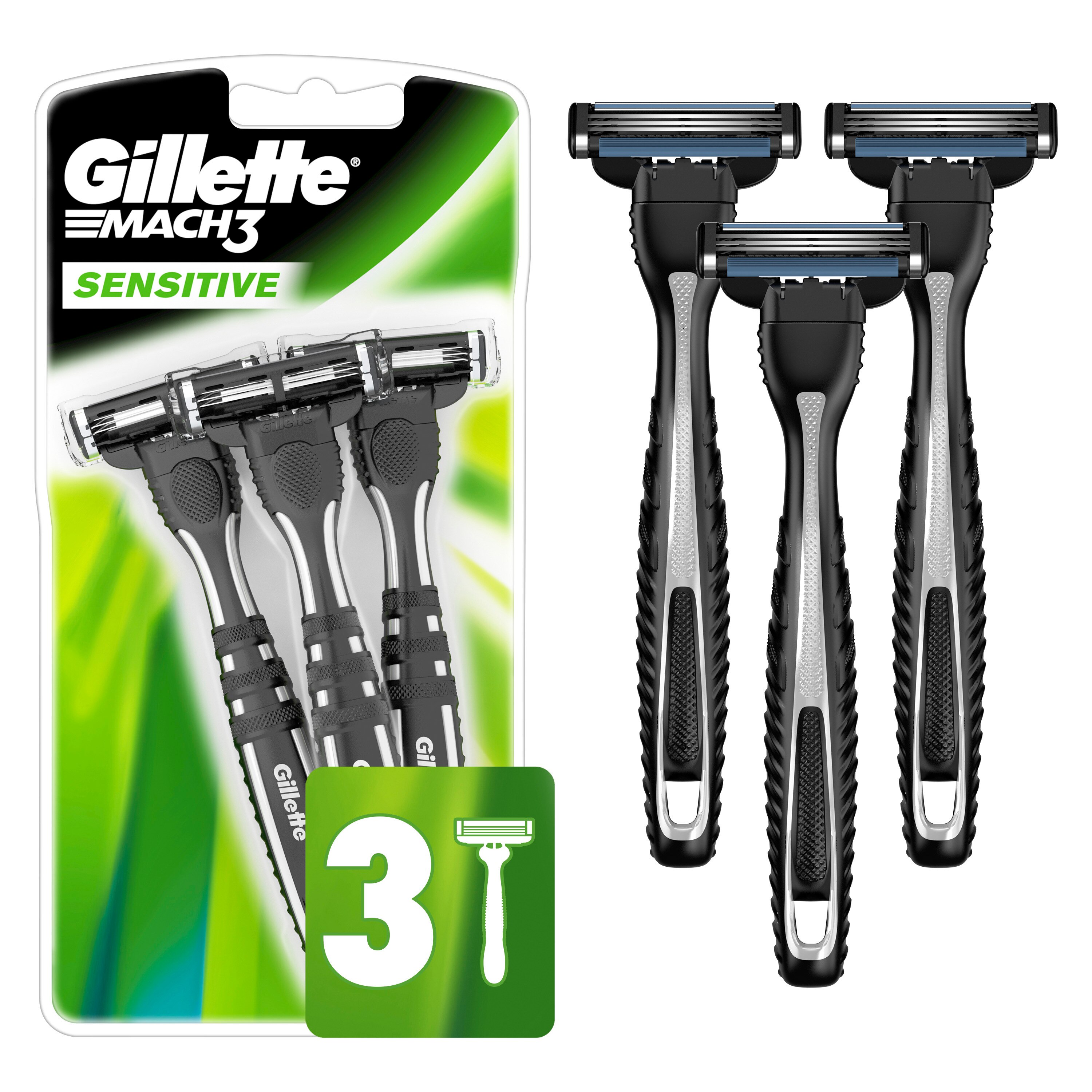 Gillette Mach3 Sensitive 3-Blade Disposable Razors