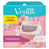 Gillette Venus Women's 3-Blade Razor Blade Refills, White Tea, 6 CT, thumbnail image 1 of 7