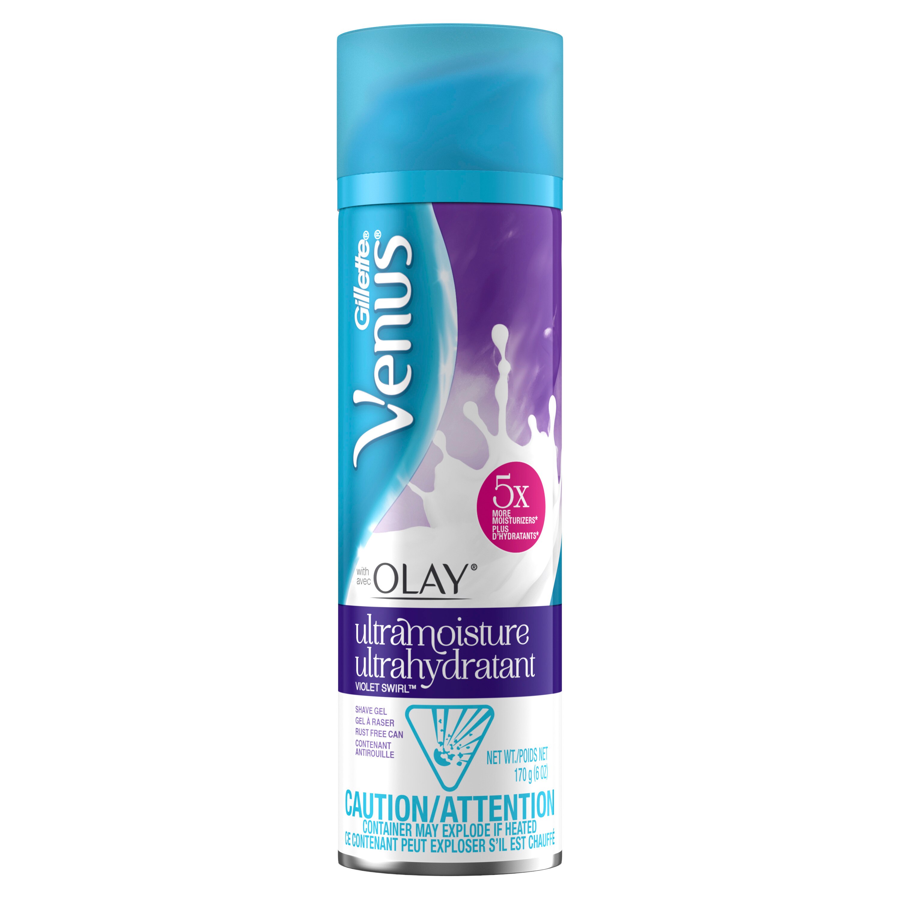 Gillette Venus UltraMoisture Violet Swirl Shave Gel with Olay, 6 OZ