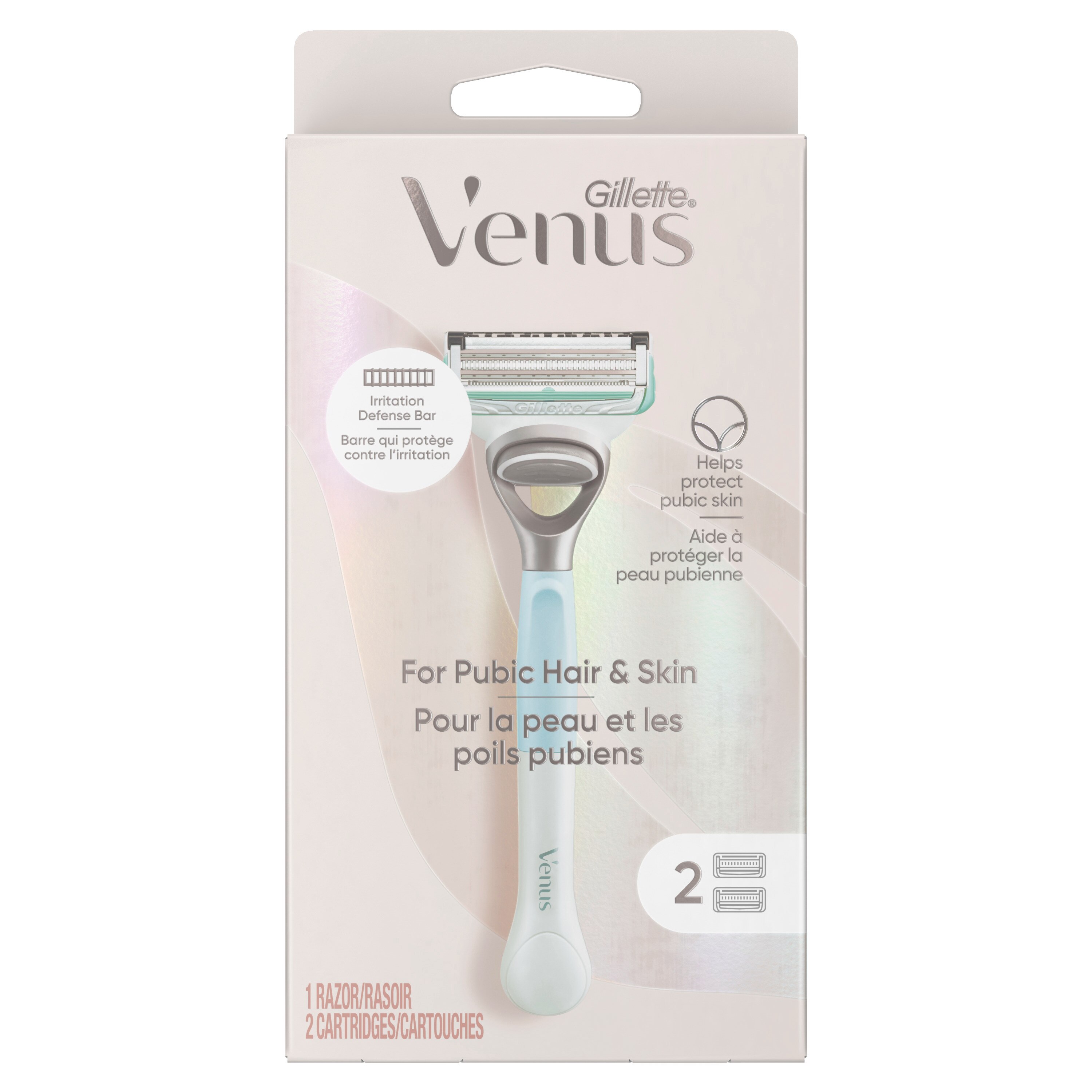 Gillette Venus Pubic Hair & Skin Razor + 2 Razor Blade Refills