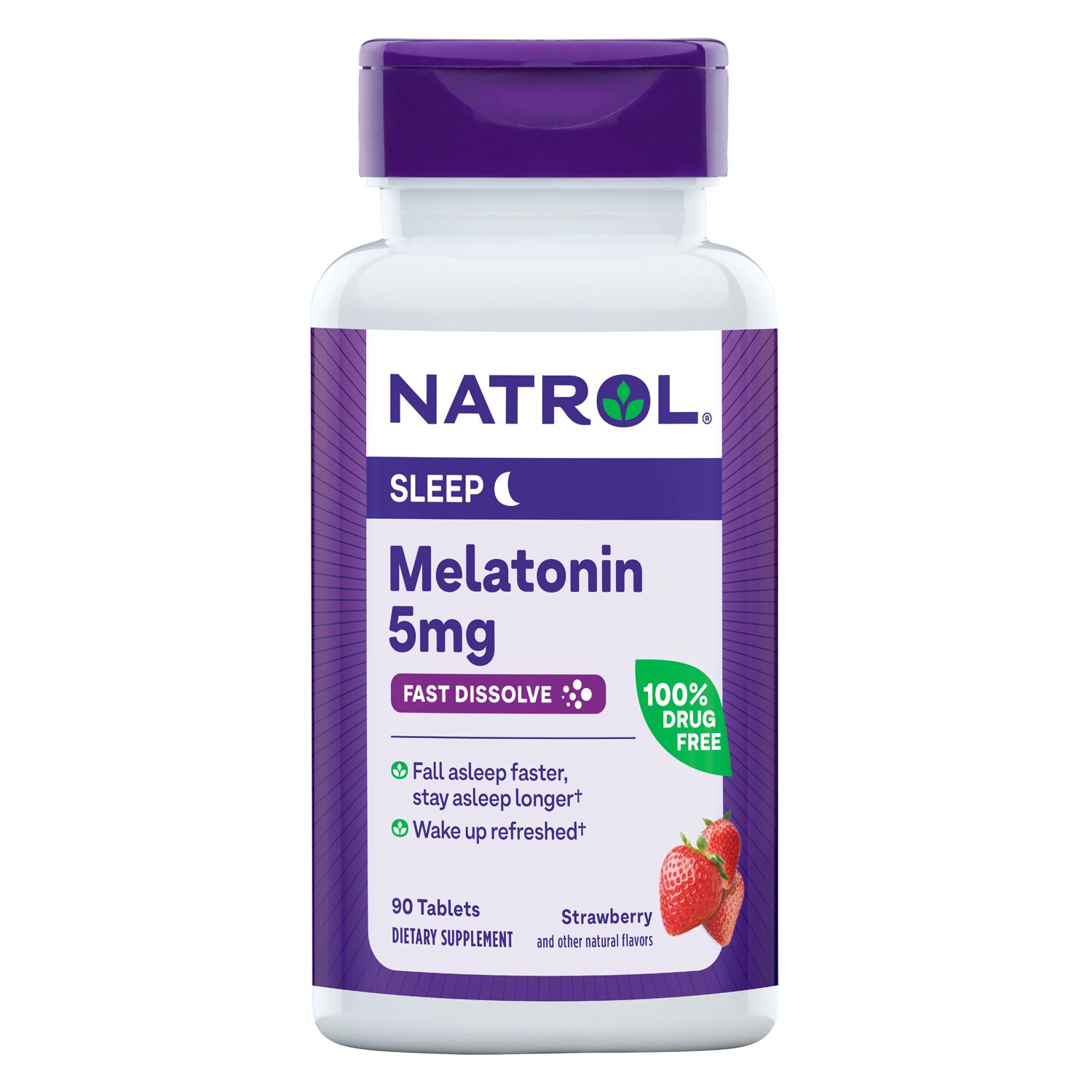 Natrol Melatonin 5 mg Fast Dissolve Tablets Strawberry, 90 CT