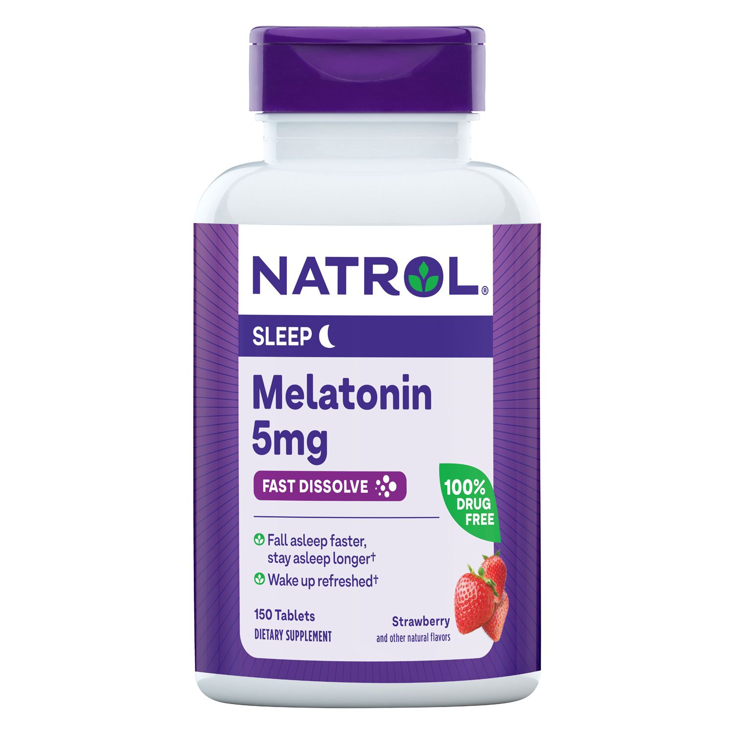 Natrol Melatonin Fast Dissolve Tablets, Strawberry, 150 CT