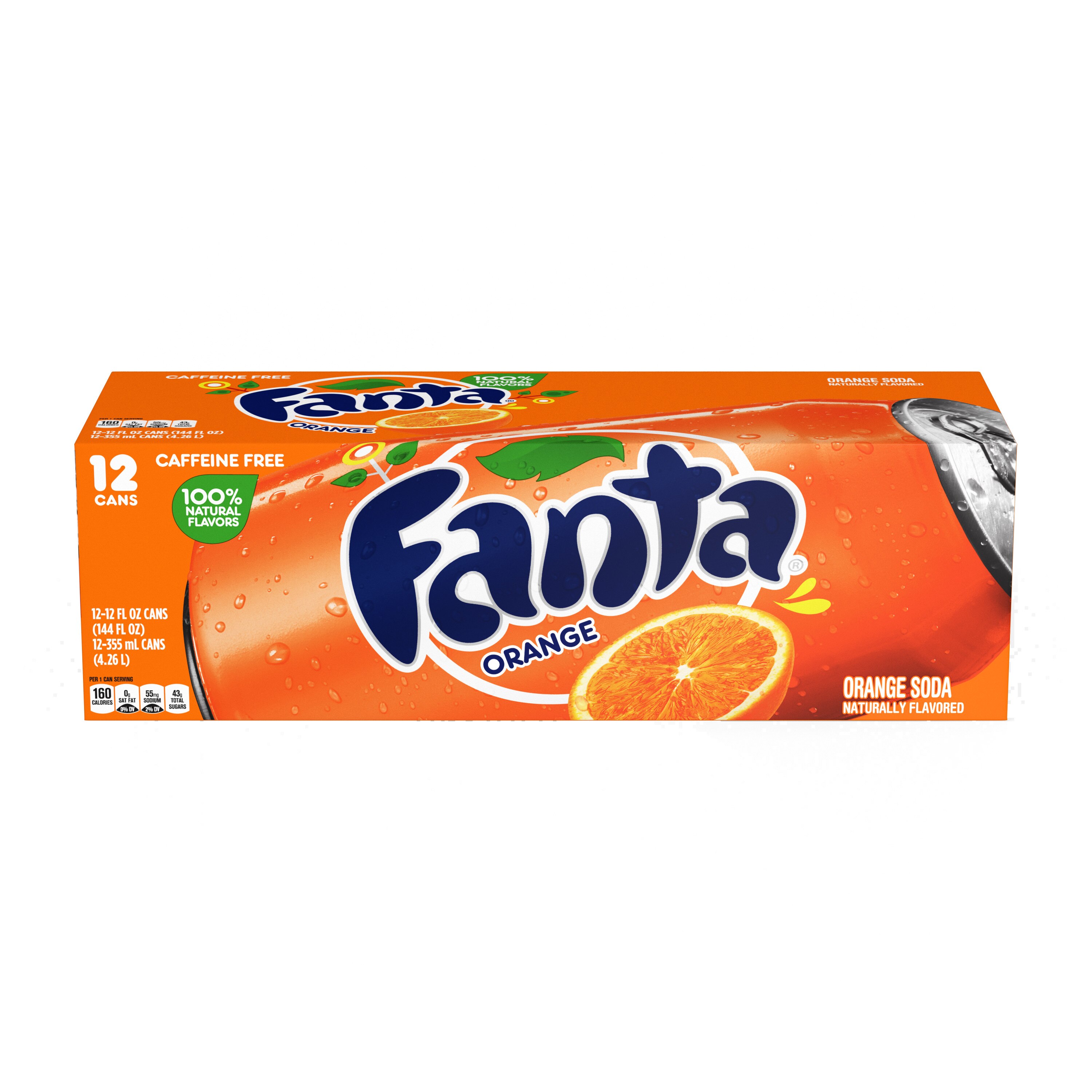 Fanta Orange Soda Fruit Flavored Soft Drink, 12 OZ Cans , 12 PK