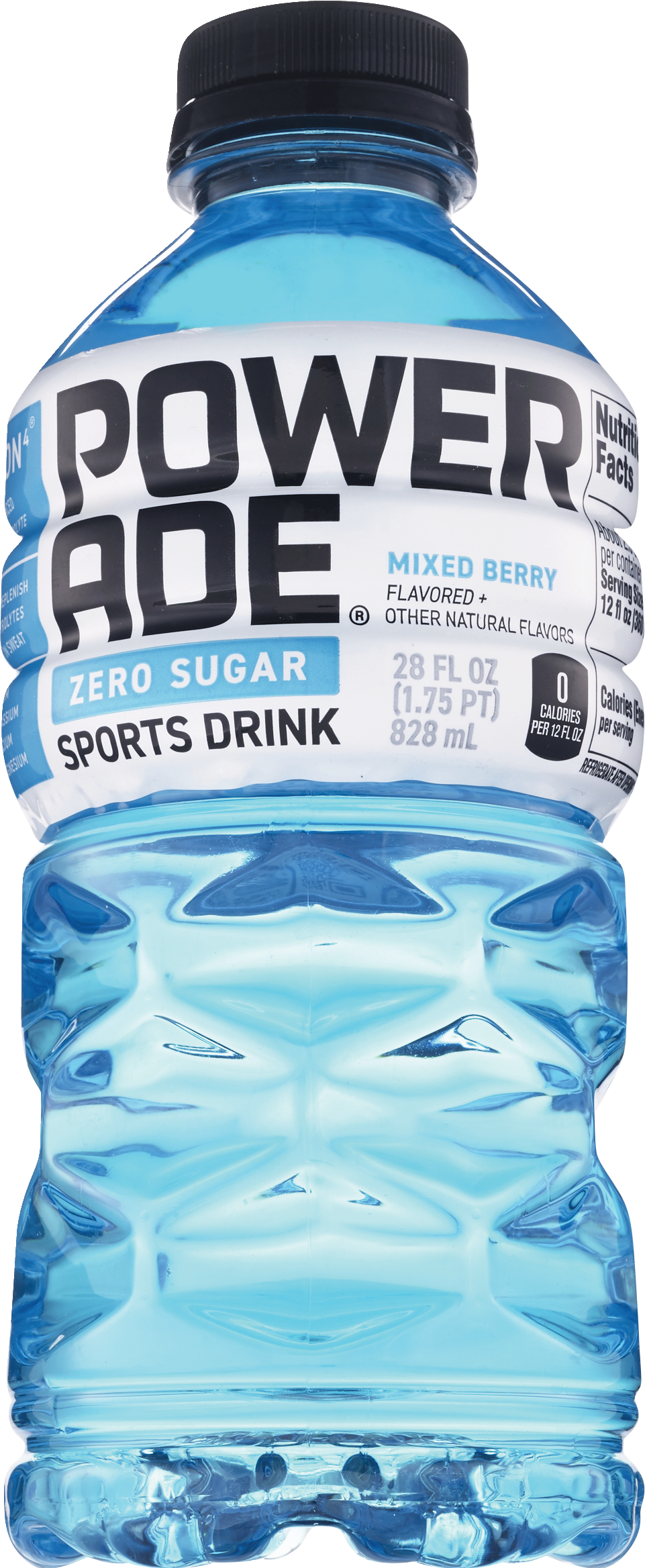 Powerade Zero Mixed Berry Blast, ION4 Electrolyte Enhanced Fruit Flavored Sports Drink, 32 fl oz