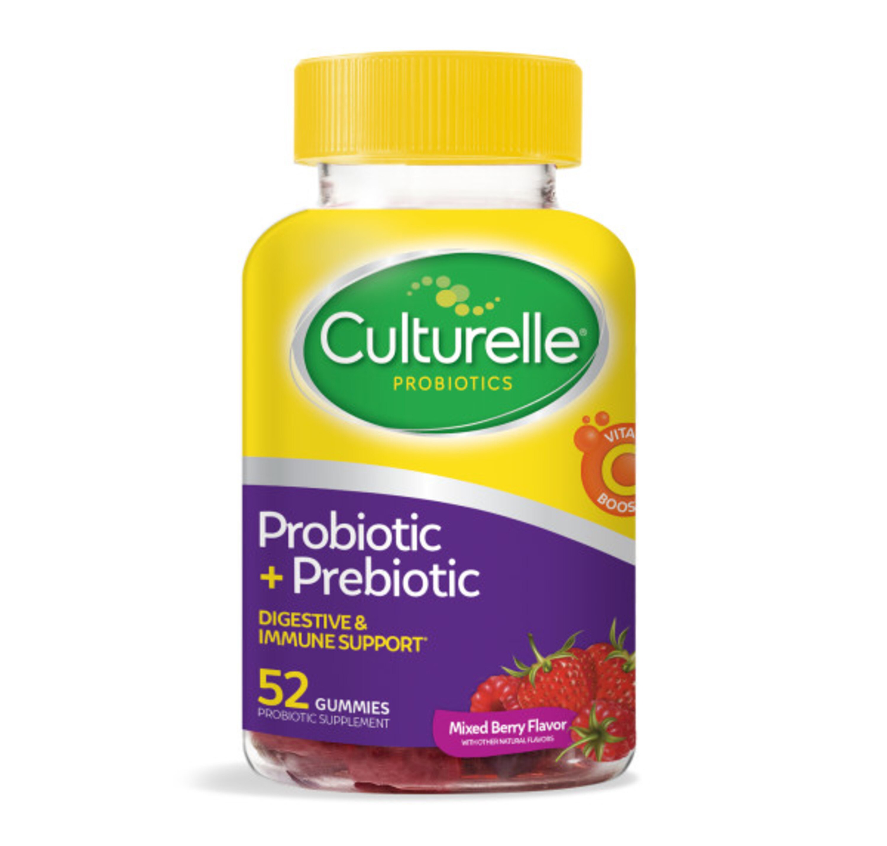 Culturelle Daily Prebiotic + Probiotic Gummies, Mixed Berry, 52 CT