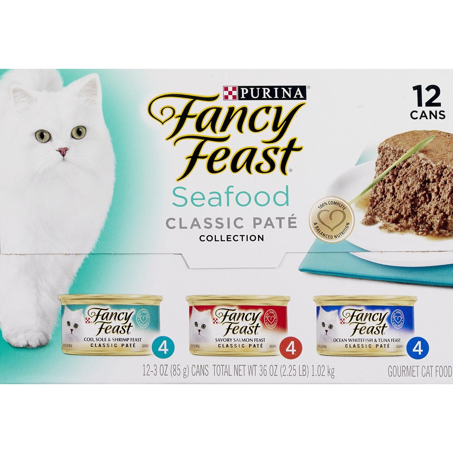 Fancy Feast Seafood Classic Pate Collection, 3 oz, 12 ct