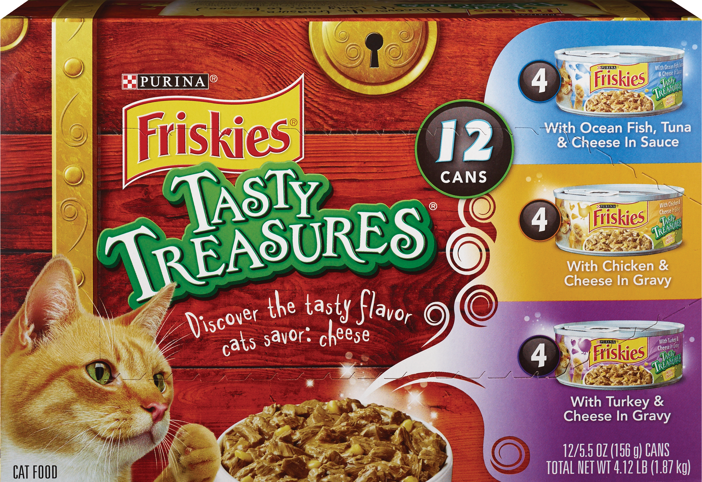 Friskies Tasty Treasures Cat Food Can, 12 ct