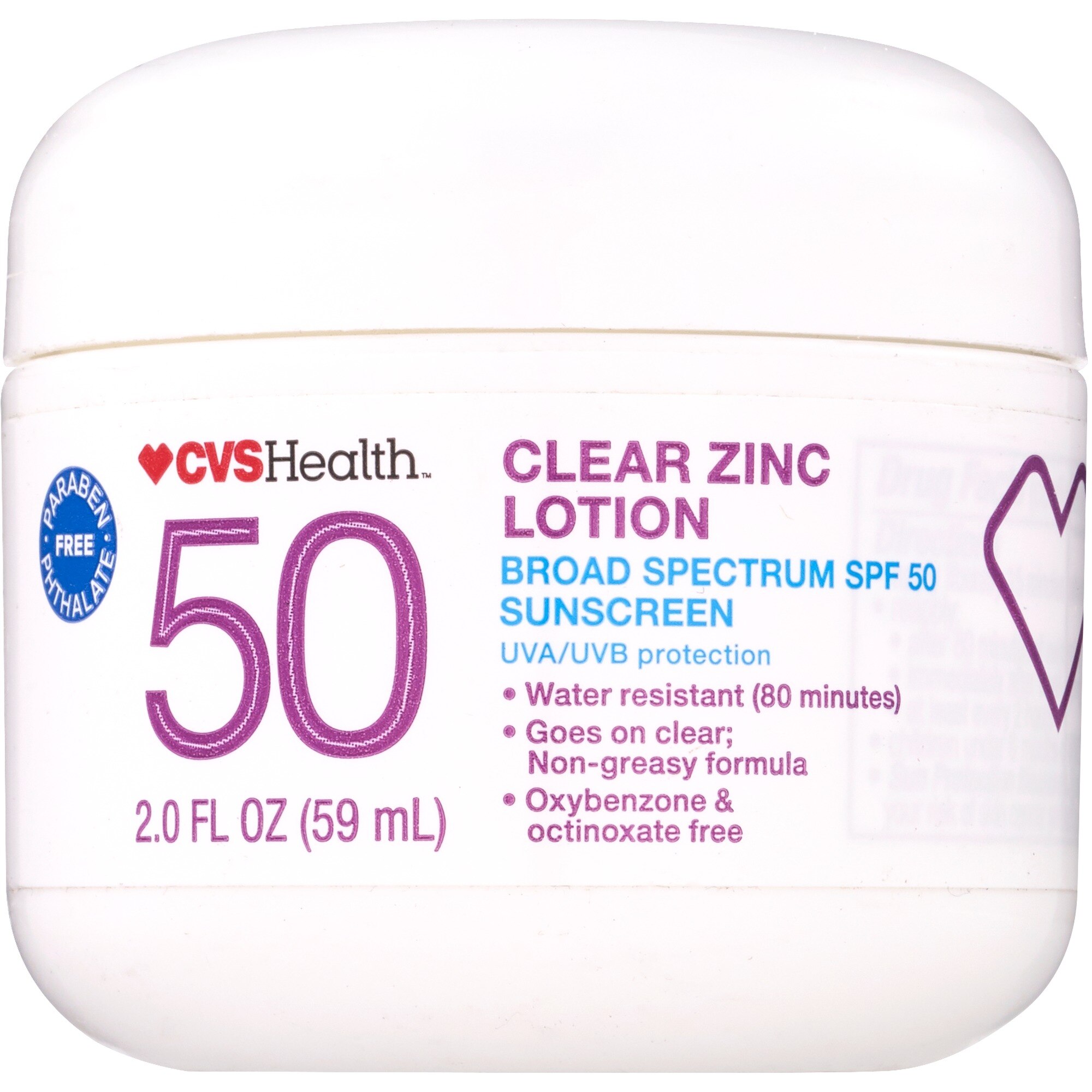 CVS Health Clear Zinc Sunscreen SPF 50, 2 OZ CVS Pharmacy