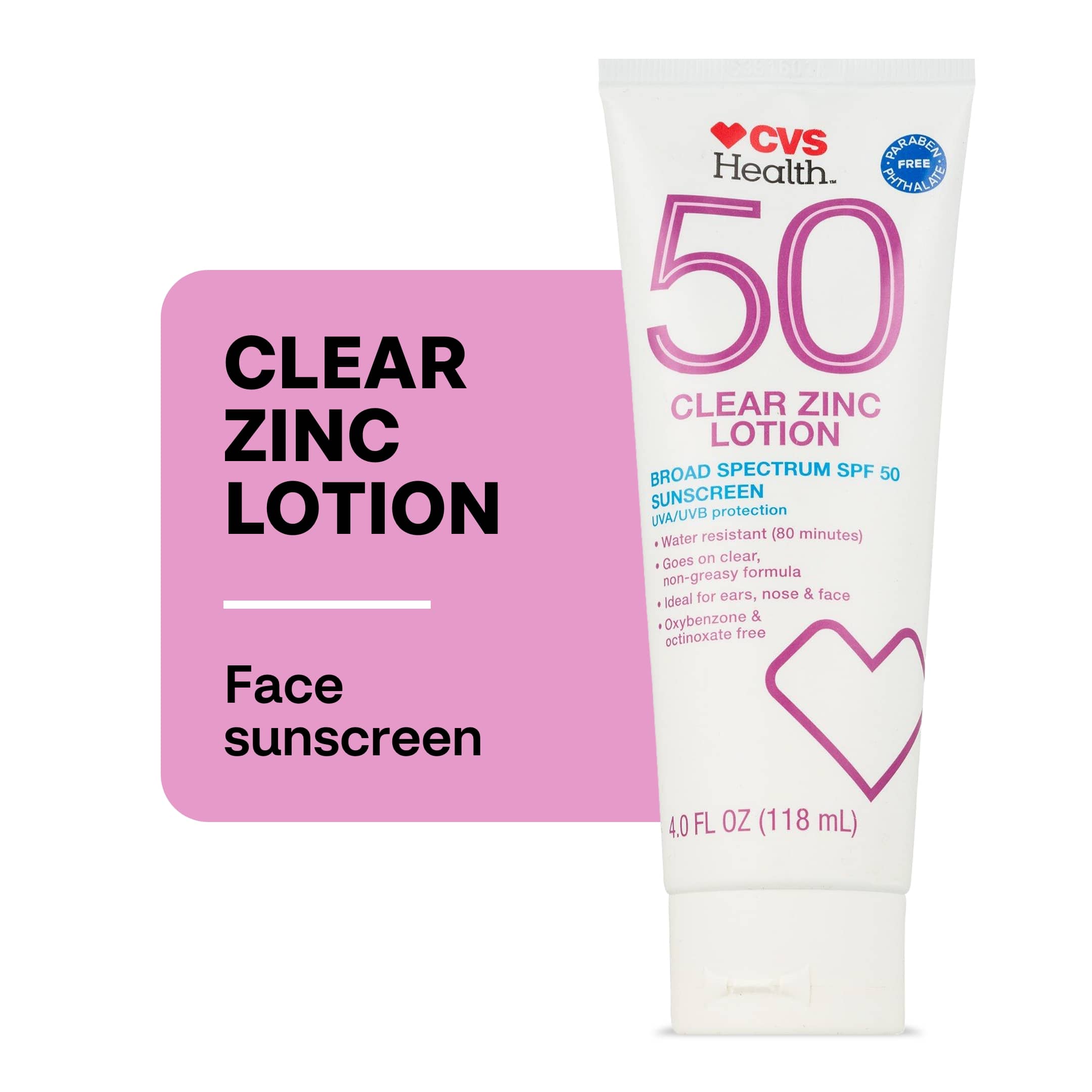 CVS Health Clear Zinc Broad Spectrum Sun Lotion SPF 50