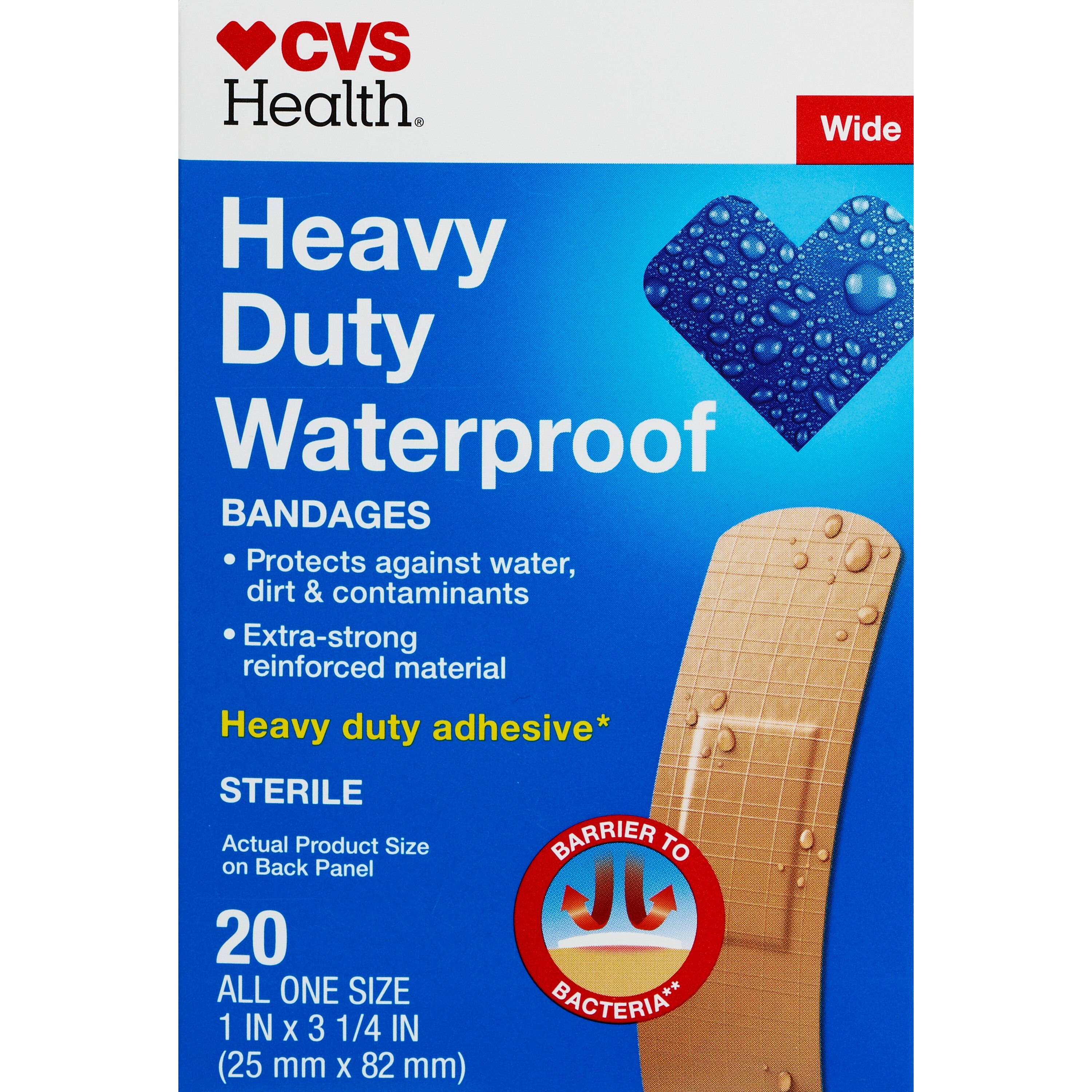 CVS Health Heavy Duty Waterproof Anti-Bacterial Bandages