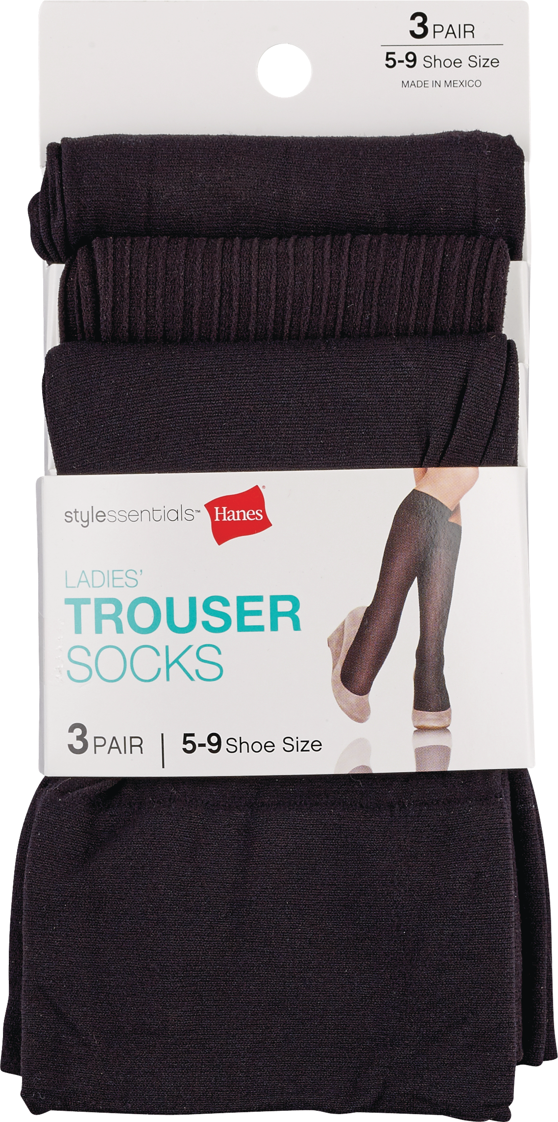 Style Essentials by Hanes Ladies' Trouser Socks, 3 Pairs