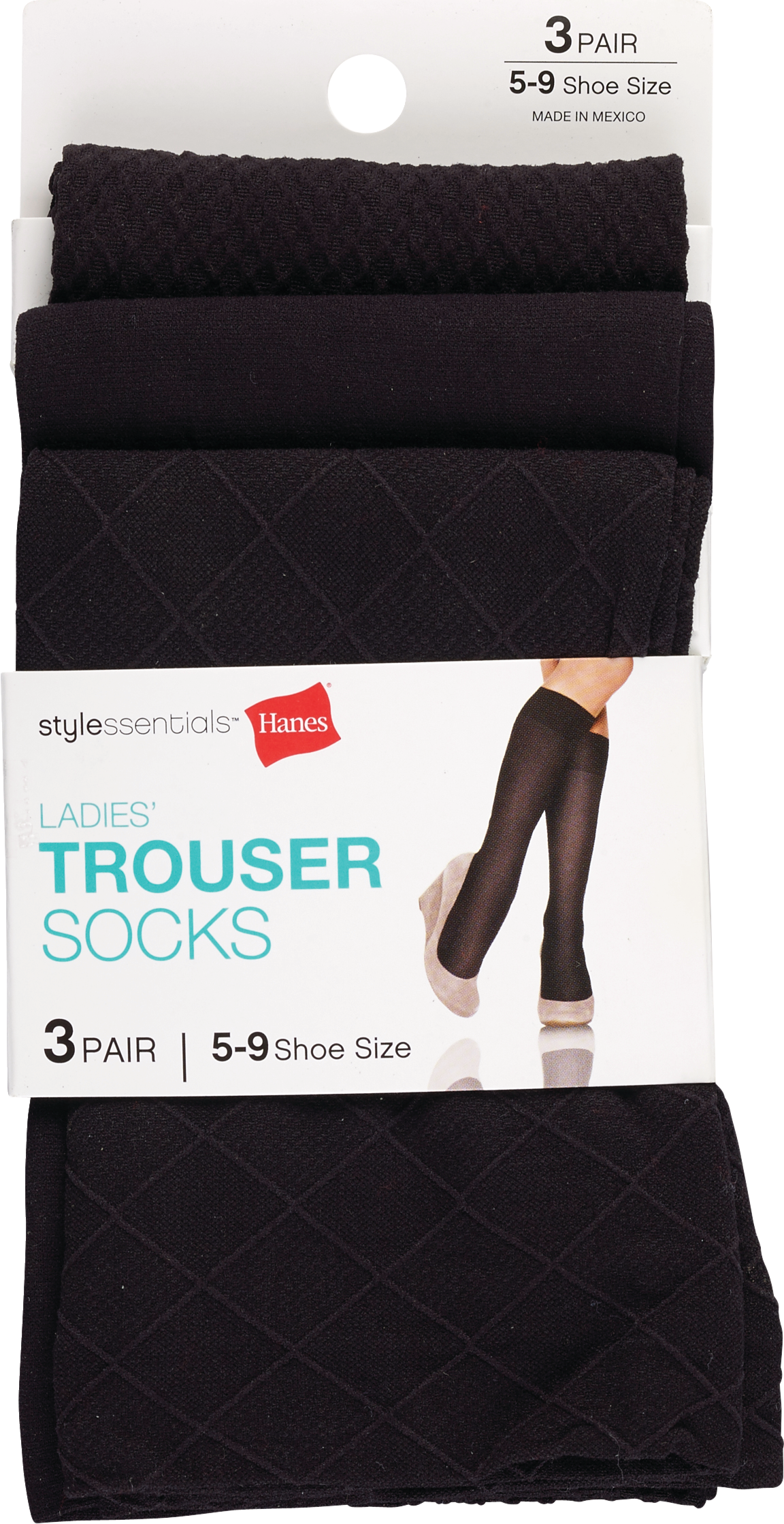 Style Essentials by Hanes Ladies' Trouser Socks, 3 Pairs