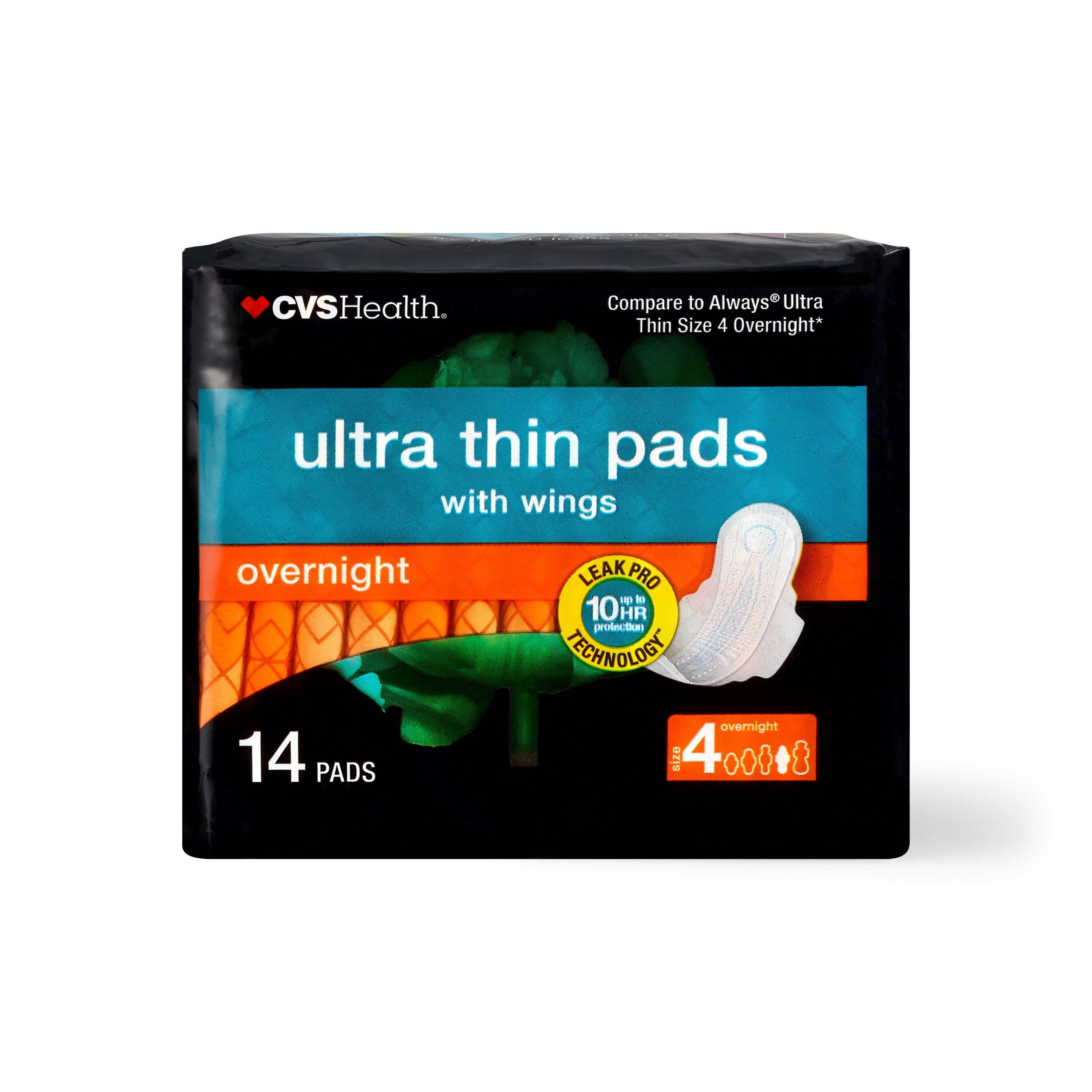 CVS Health Ultra Thin Pads with Wings, Overnight