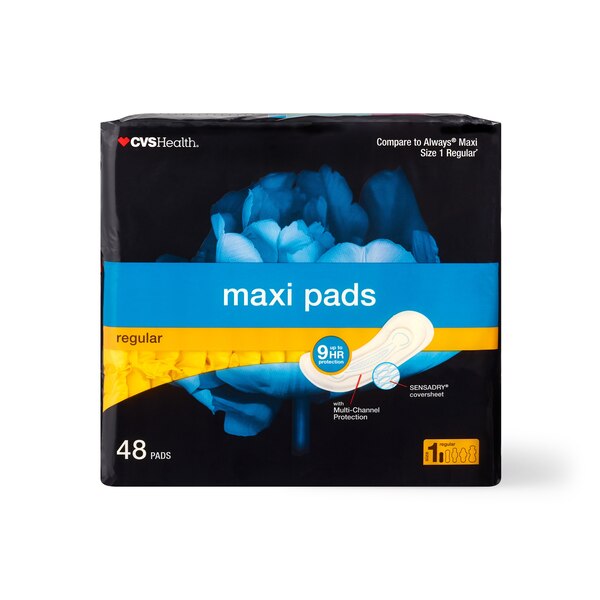 CVS Health Regular Maxi Pads without Wings, 48CT