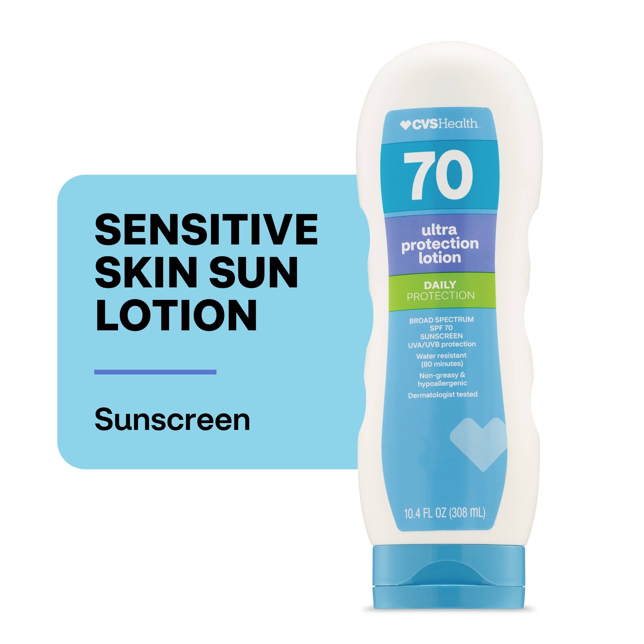 CVS Health Broad Spectrum Sensitive Skin Sunscreen Lotion