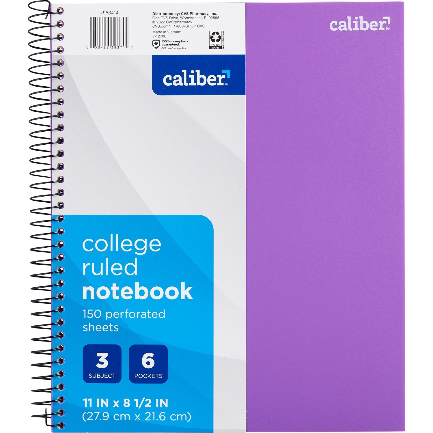 Caliber 3 Subject Notebook