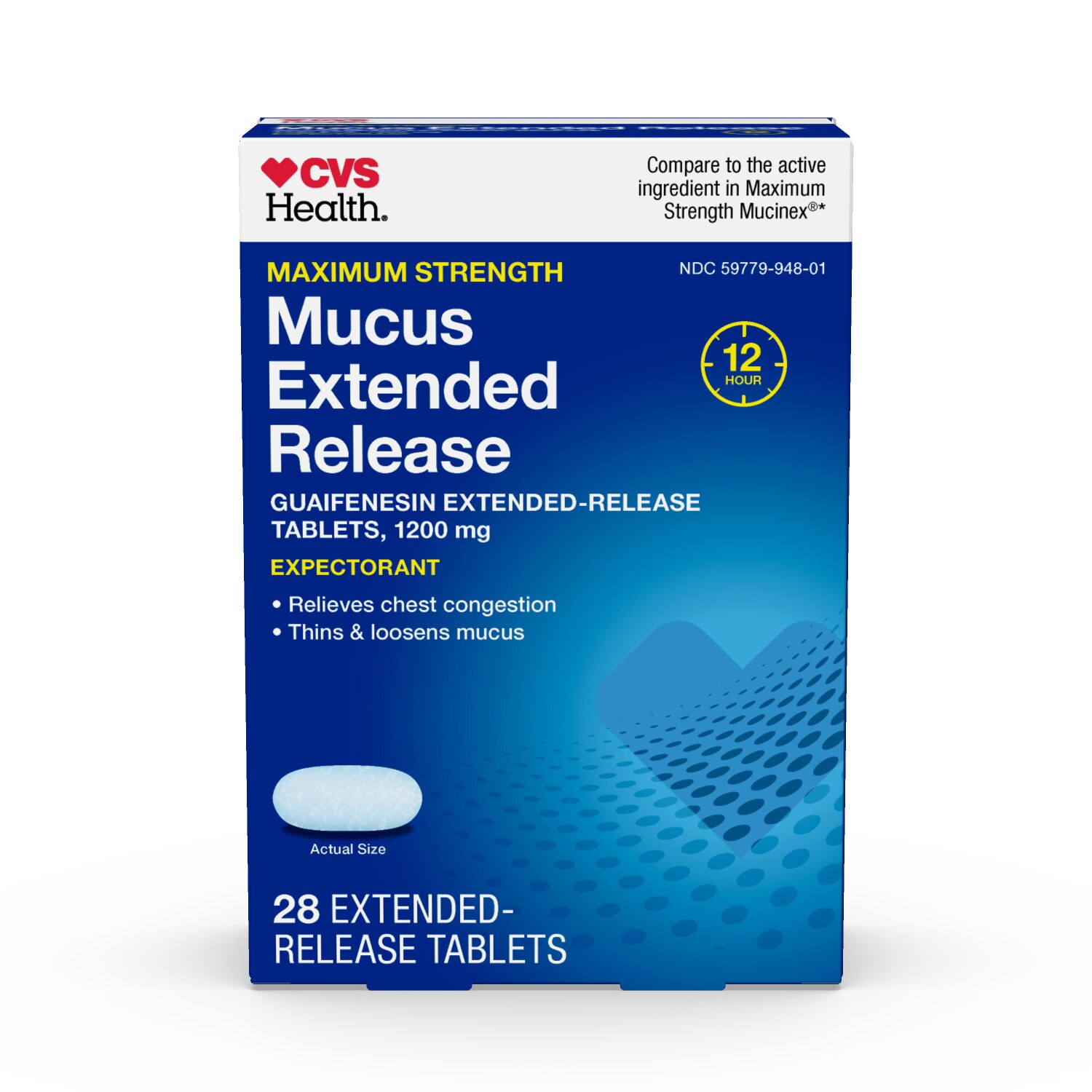 CVS Health 12HR Maximum Strength Mucus Extended Release Tablets