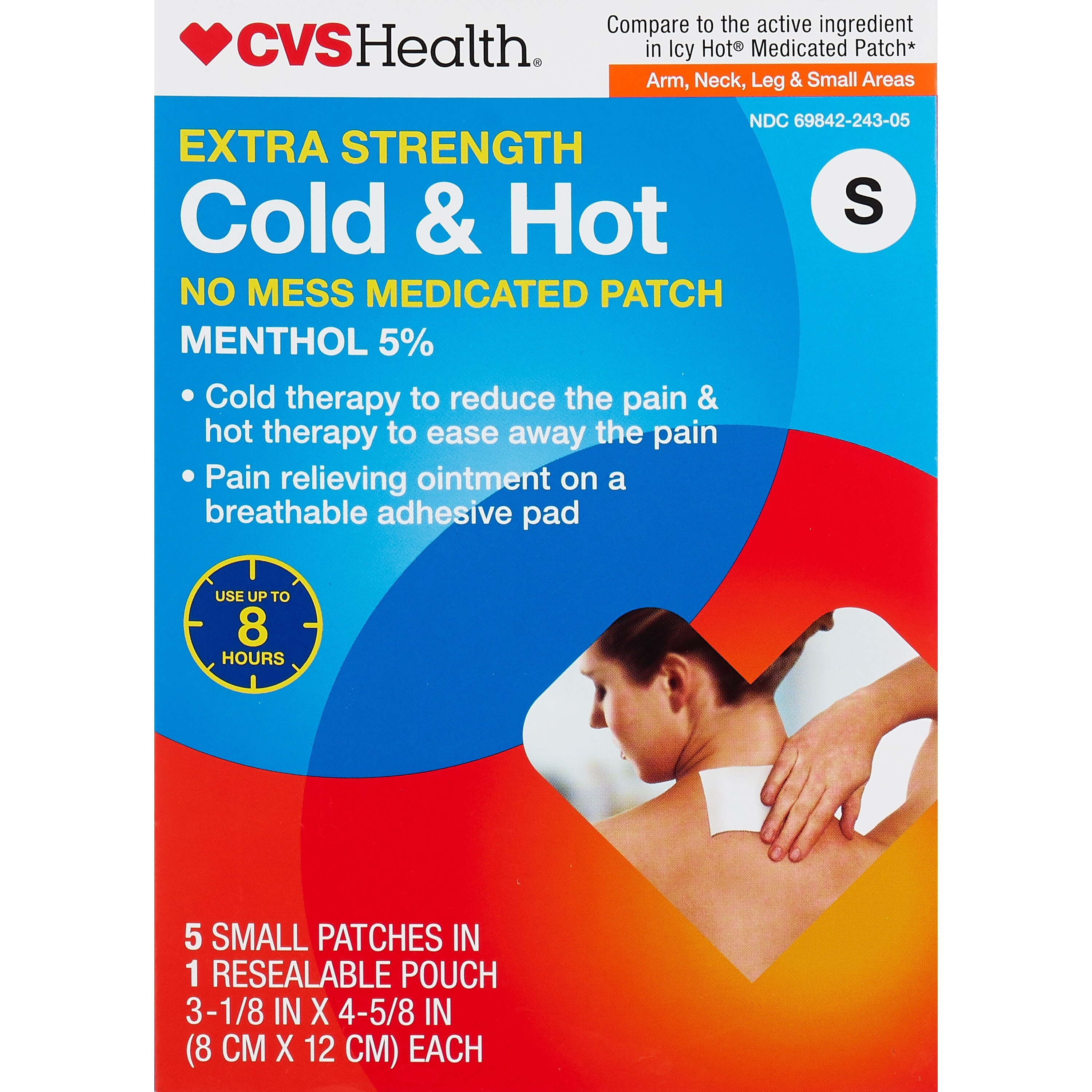 CVS Health Extra Strength Cold & Hot Medicated Patches, Small, 5 CT