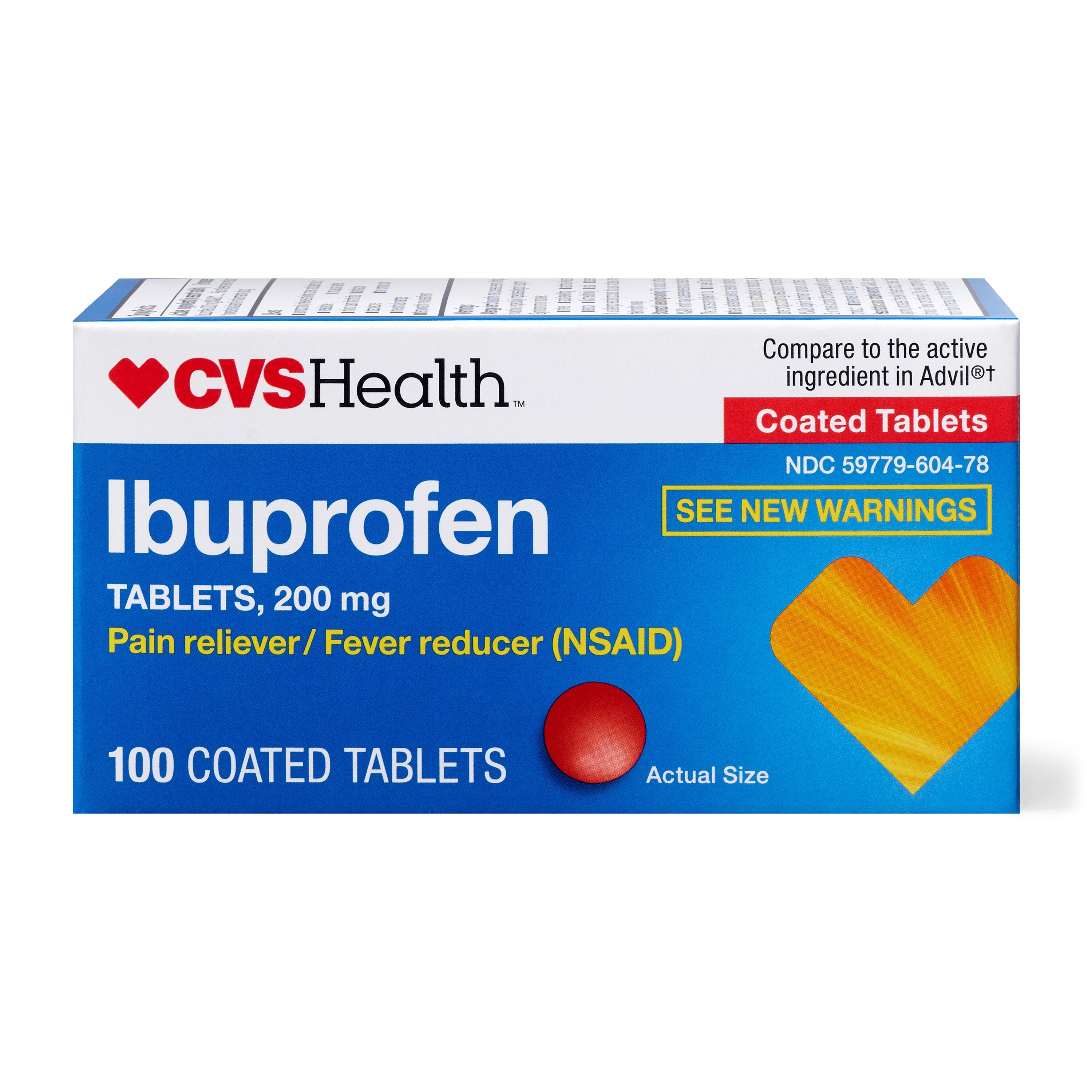 CVS Health Ibuprofen Pain Reliever & Fever Reducer (NSAID) 200 MG Coated Tablets