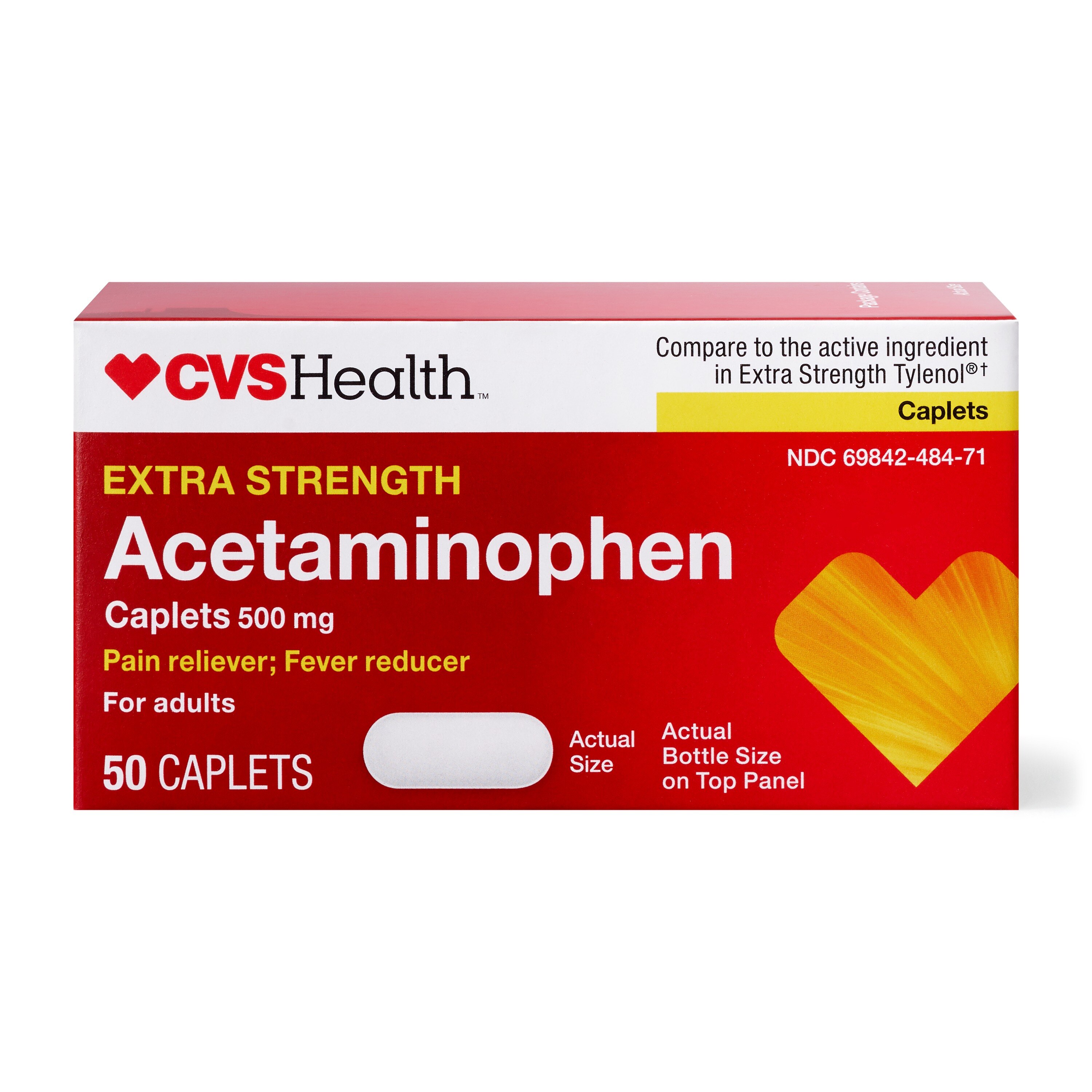 CVS Health Extra Strength Acetaminophen Pain Reliever & Fever Reducer 500 MG Caplets