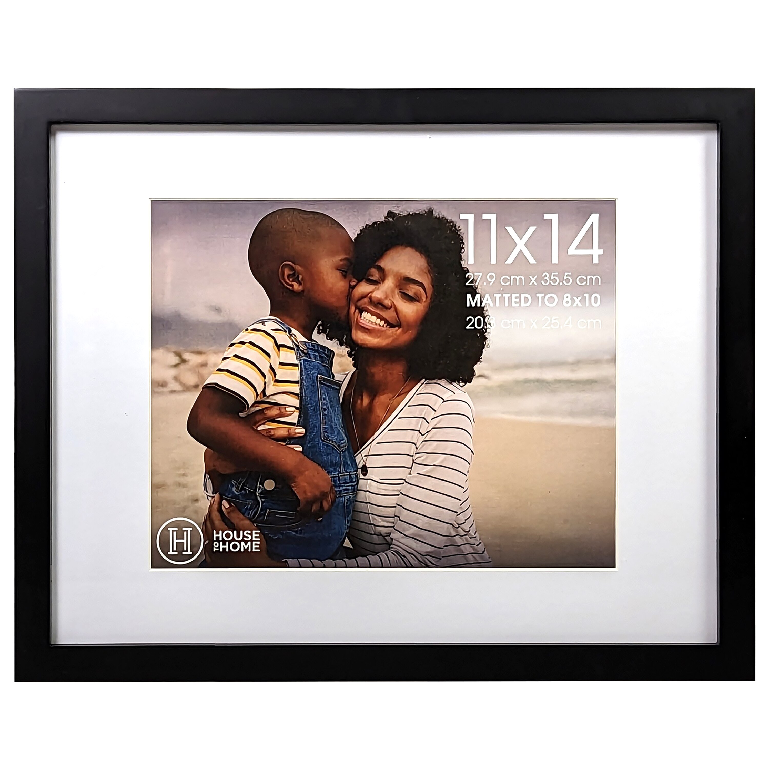 House to Home Black Gallery Picture Frame, 11x14 matted to 8x10