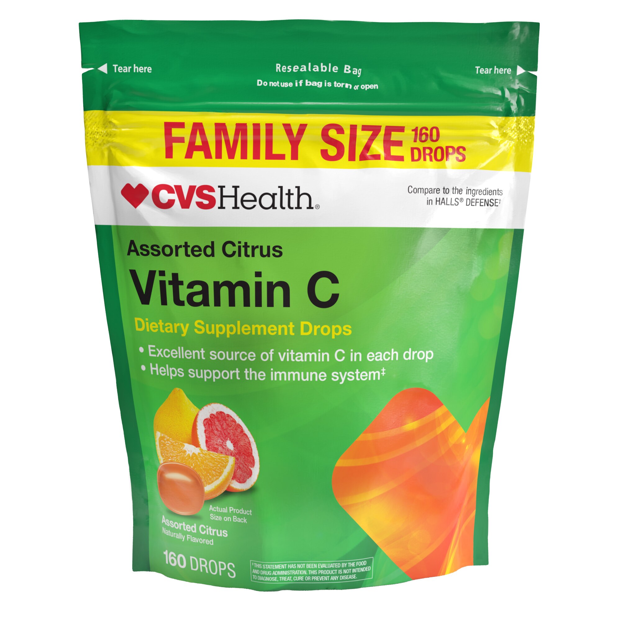 CVS Health Citrus Vitamin C Drops, Family Size, 160 CT