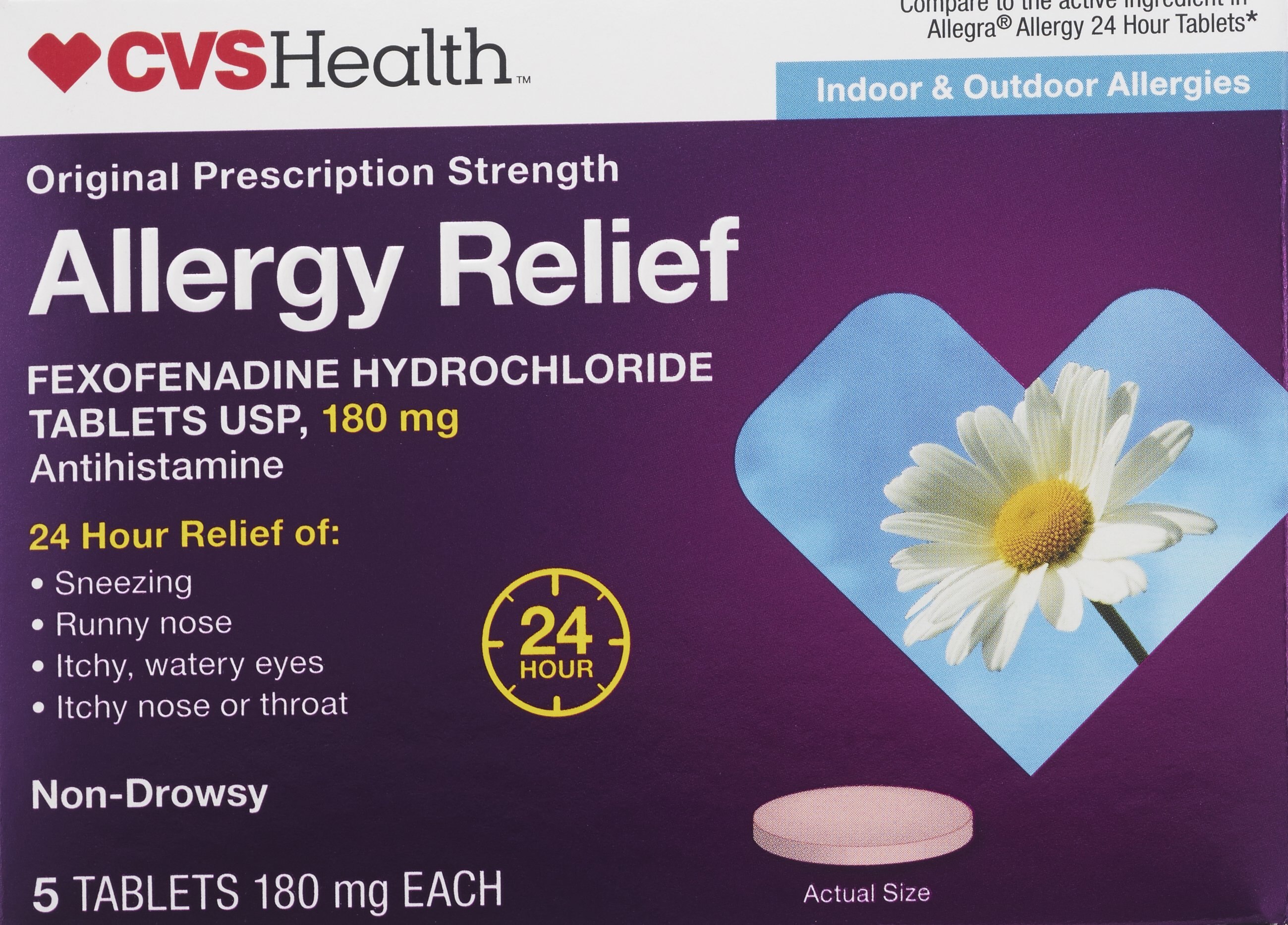 CVS Health Allergy Relief NonDrowsy Fexofenadine Tablets