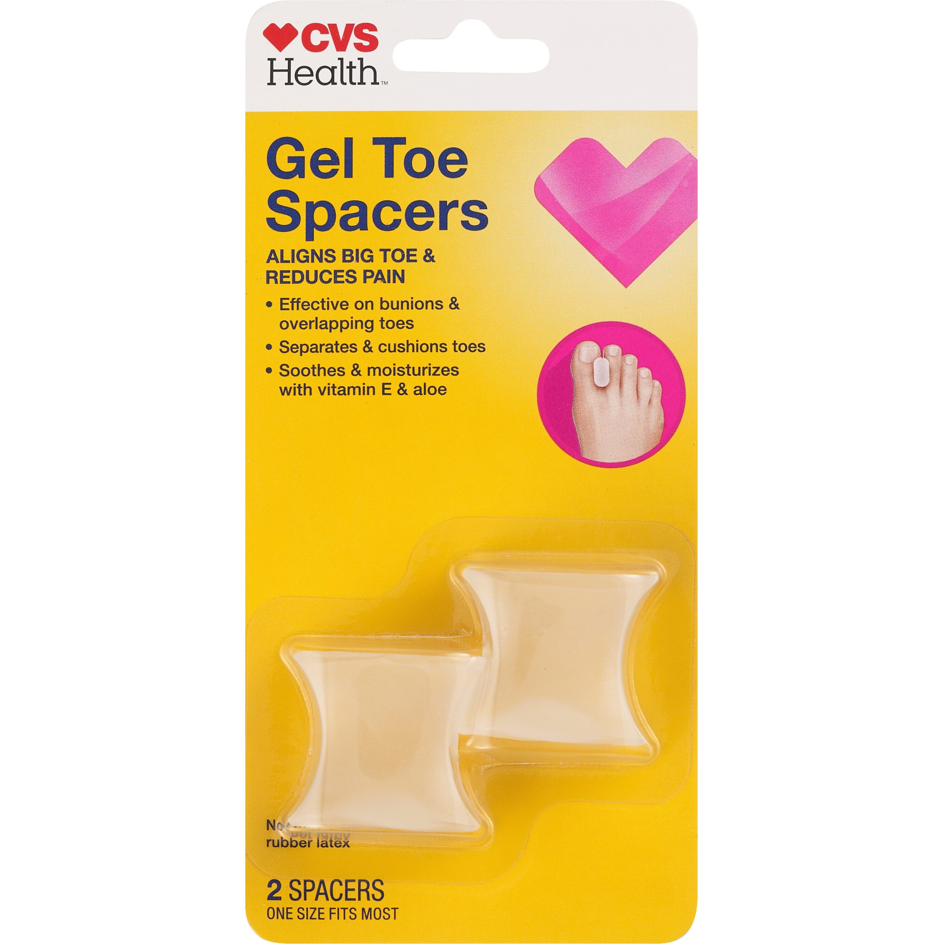 CVS Health Gel Toe Spacers, 2 CT