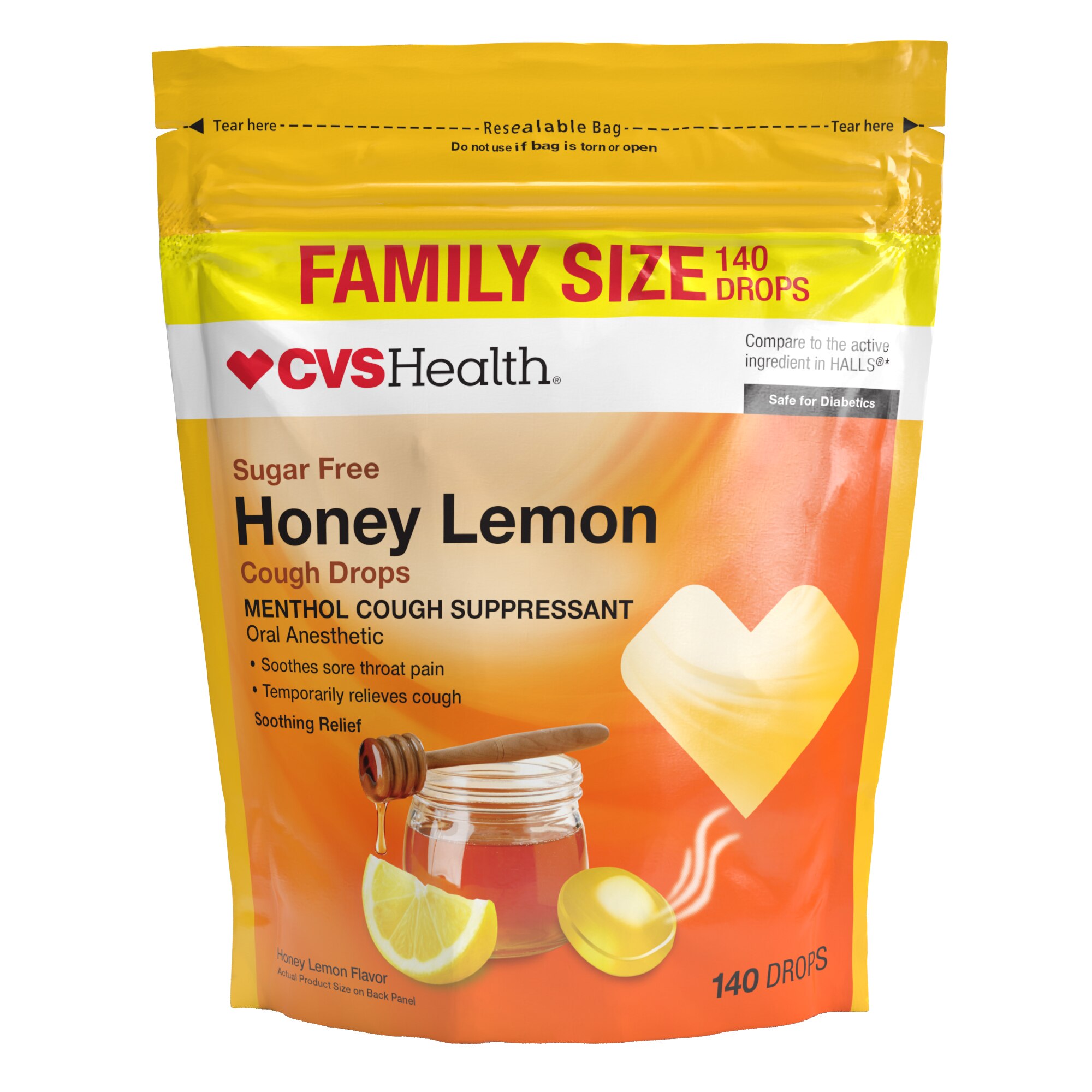 CVS Health Sugar Free Honey Lemon Cough Drops