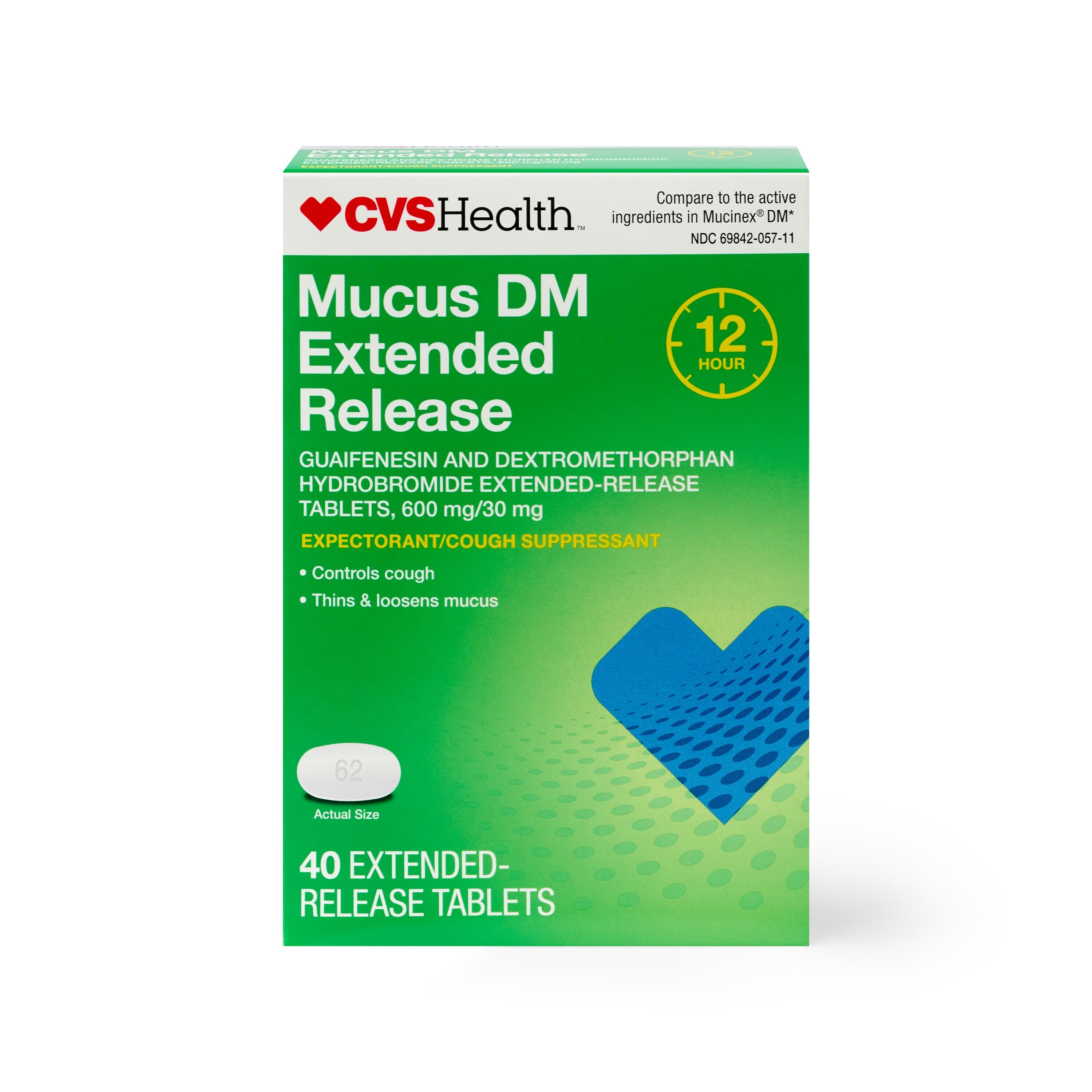 CVS Health 12HR Mucus DM Extended Release Cough Tablets