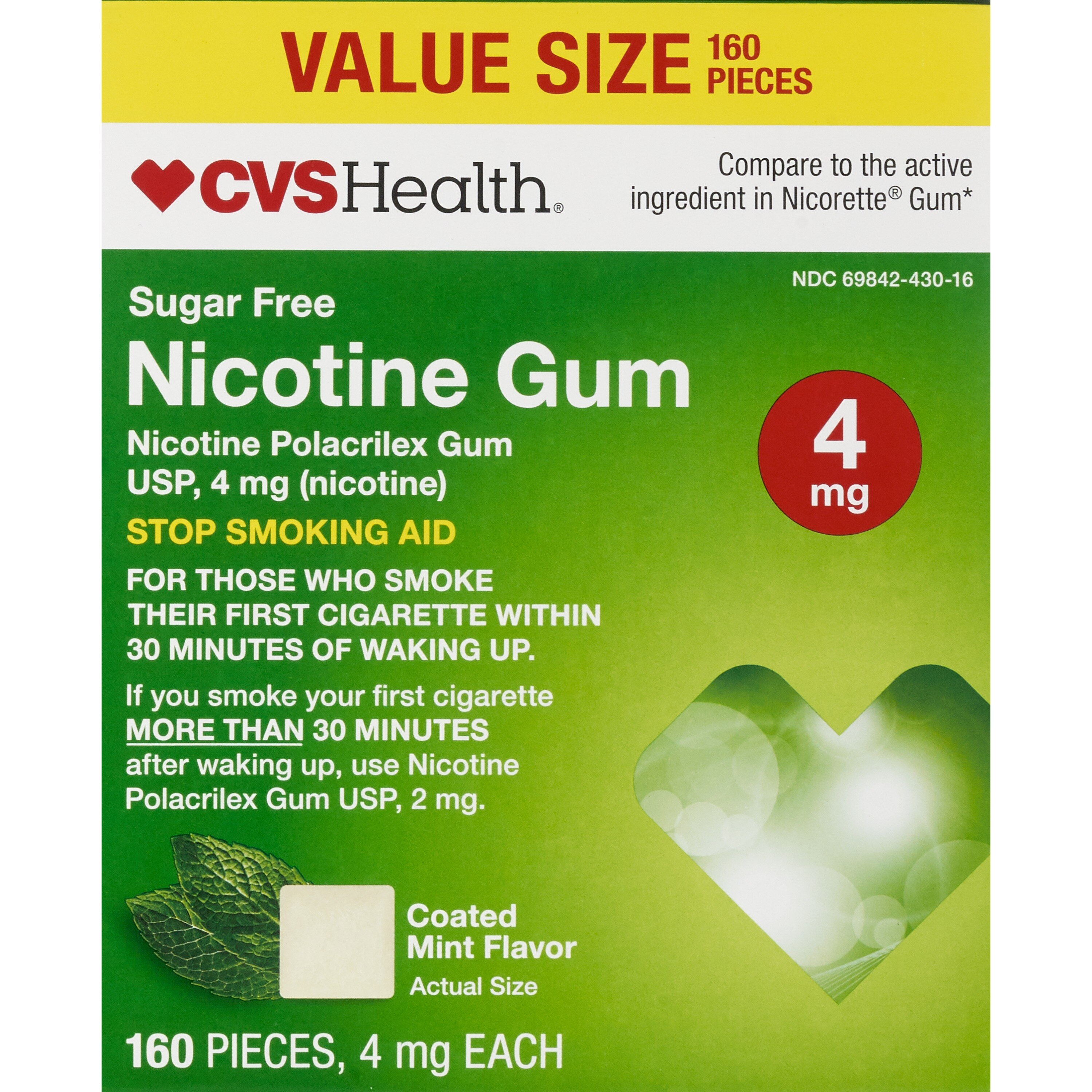 CVS Health Sugar Free Nicotine Gum, Mint