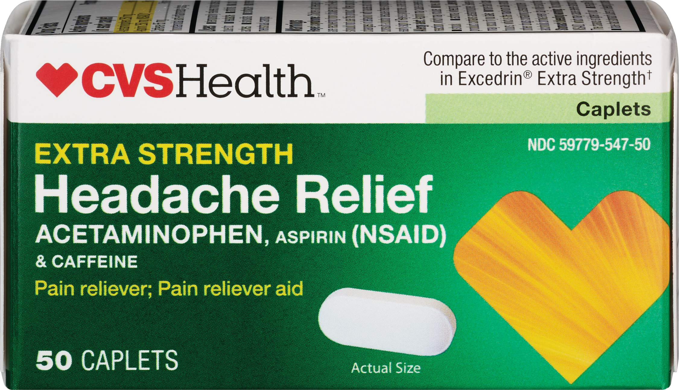 CVS Health Extra Strength Headache Relief Acetaminophen, Aspirin (NSAID) & Caffeine Caplets