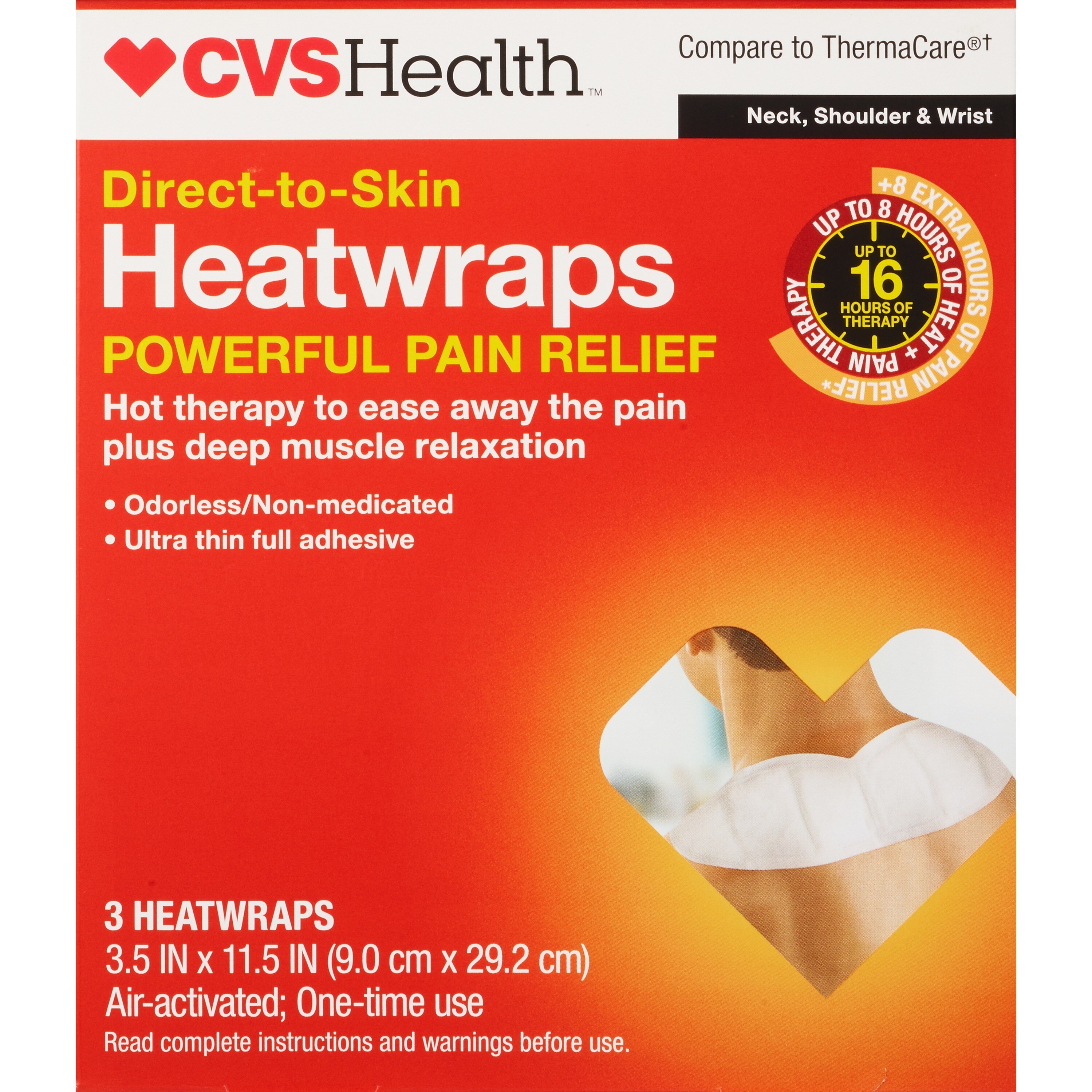 CVS Health Direct-to-Skin Heatwrap, 3CT