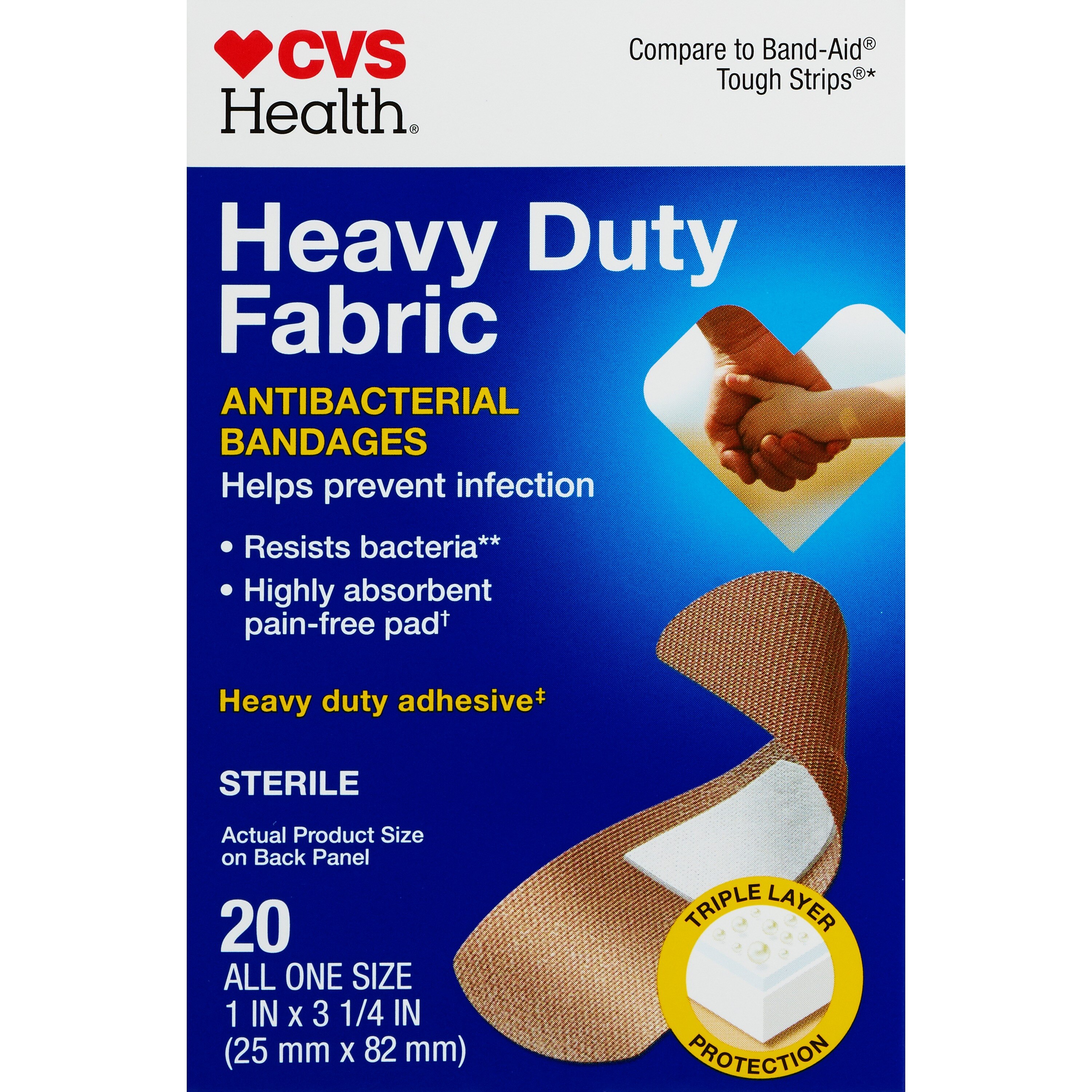 CVS Health Heavy Duty Fabric Anti-Bacterial Bandages