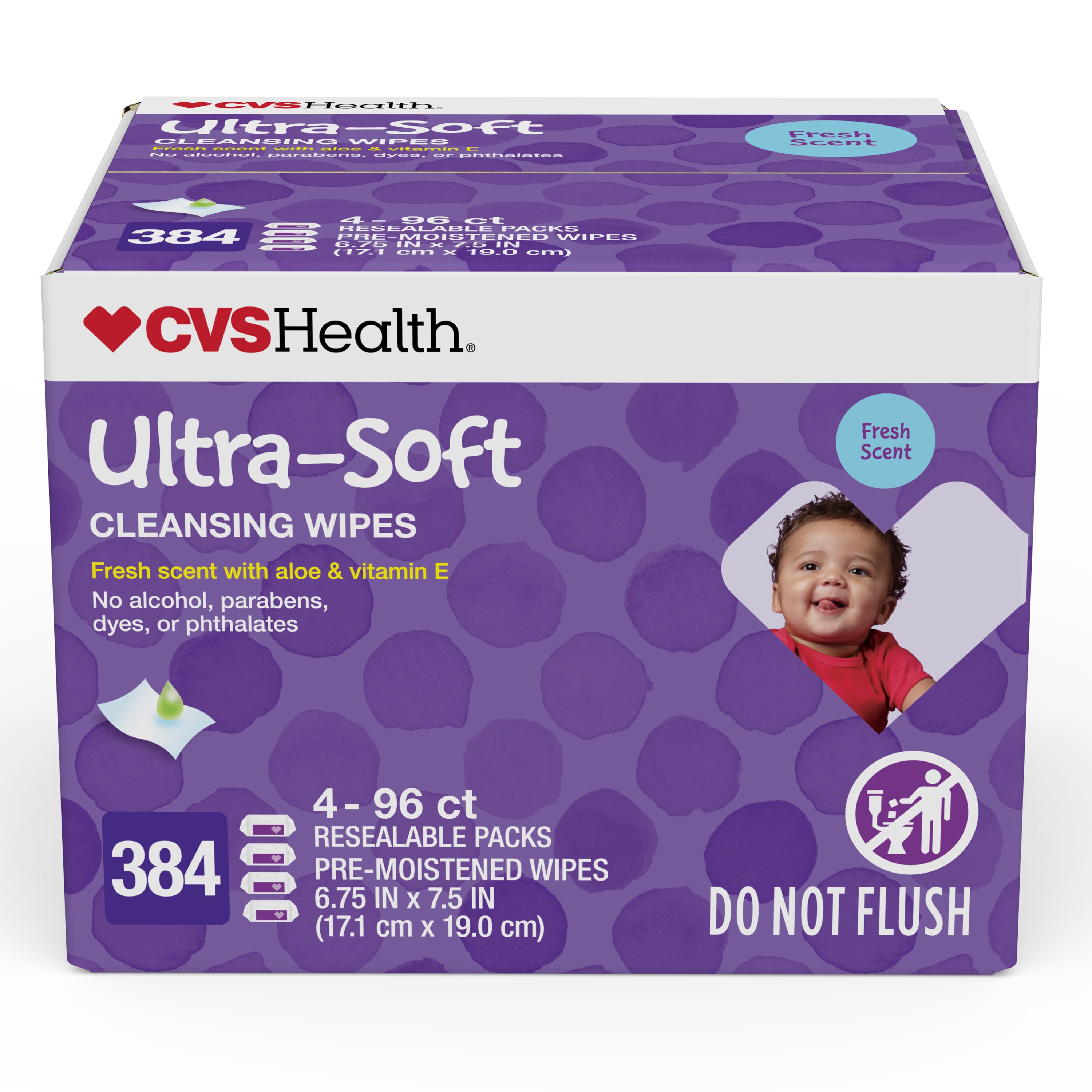 CVS Health Ultra Soft Cleansing Wipes Refills, 5 Pack